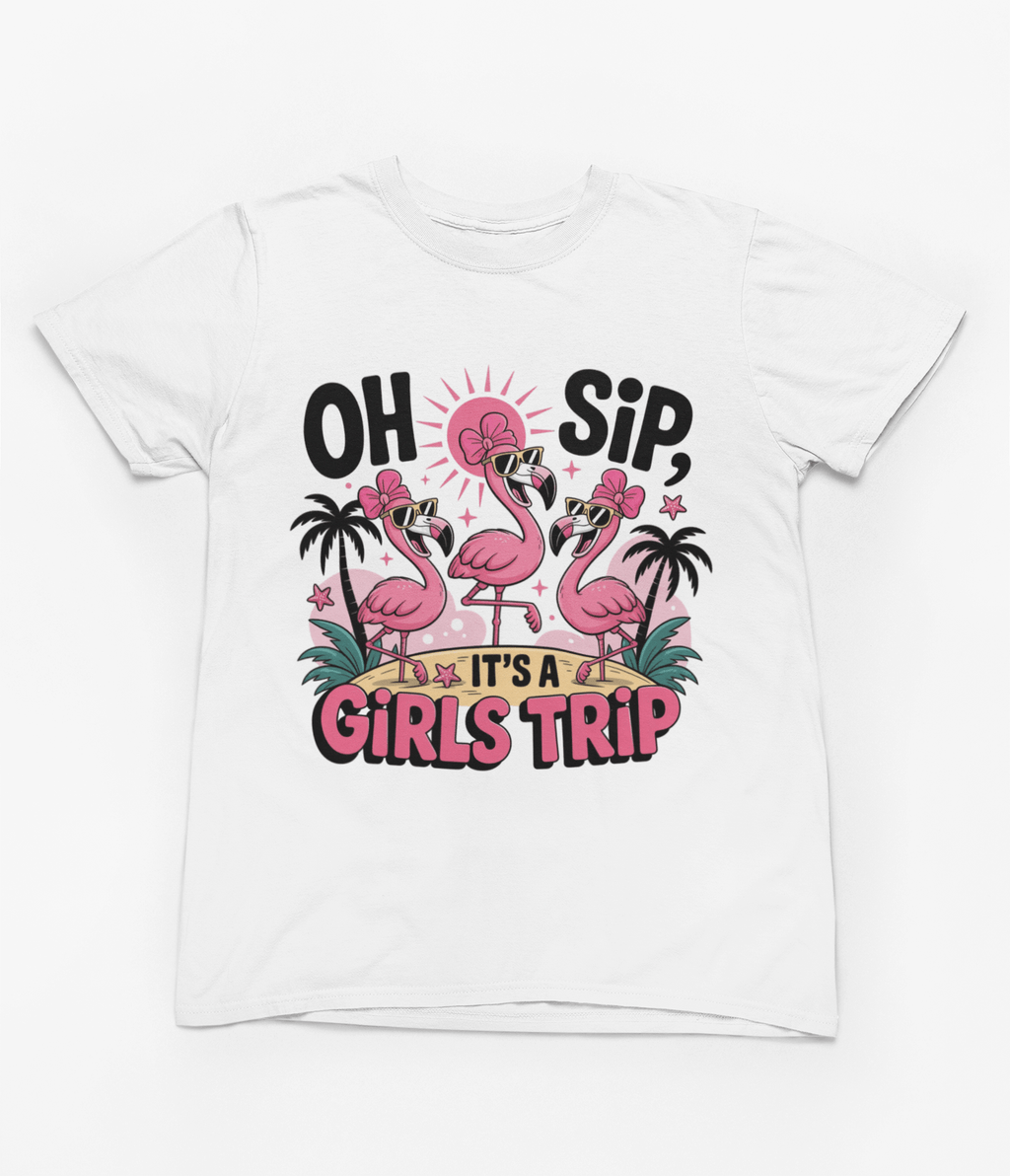 My Store Vacay Sweatshirt T-Shirt / small / White Girls Trip Flamingo Shirt – Oh Sip Summer Party Tee