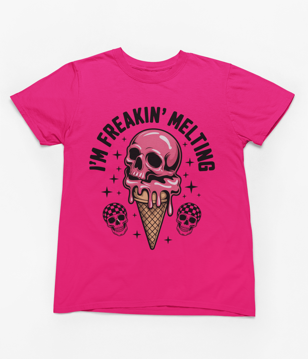 My Store Vacay Sweatshirt small / Pink I'm Freakin’ Melting T-Shirt – Retro Skull Ice Cream Summer Tee