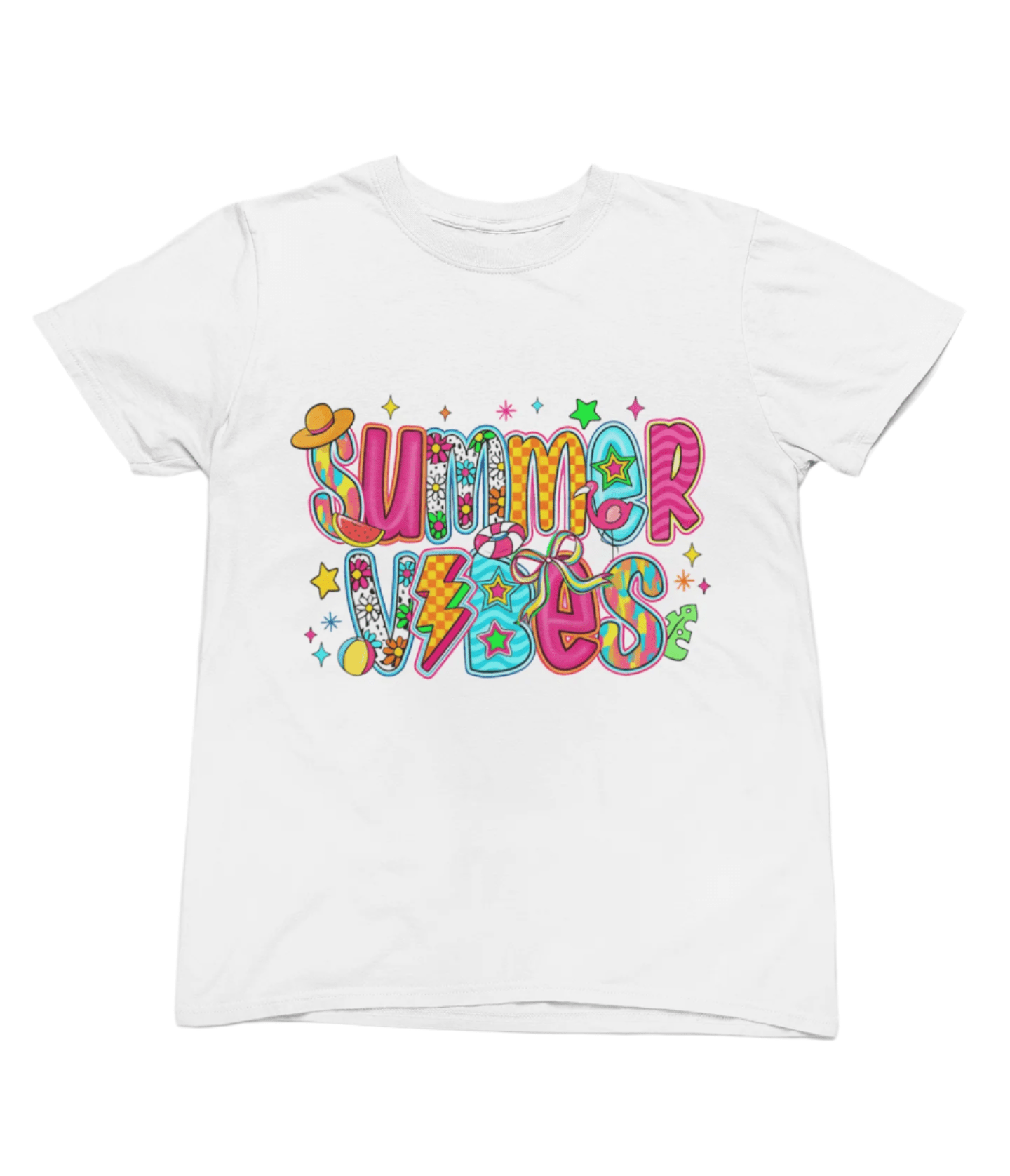 My Store Vacay Sweatshirt T-Shirt / small / White Summer Vibes T-Shirt – Colorful Retro Graphic Tee for Sunshine Days