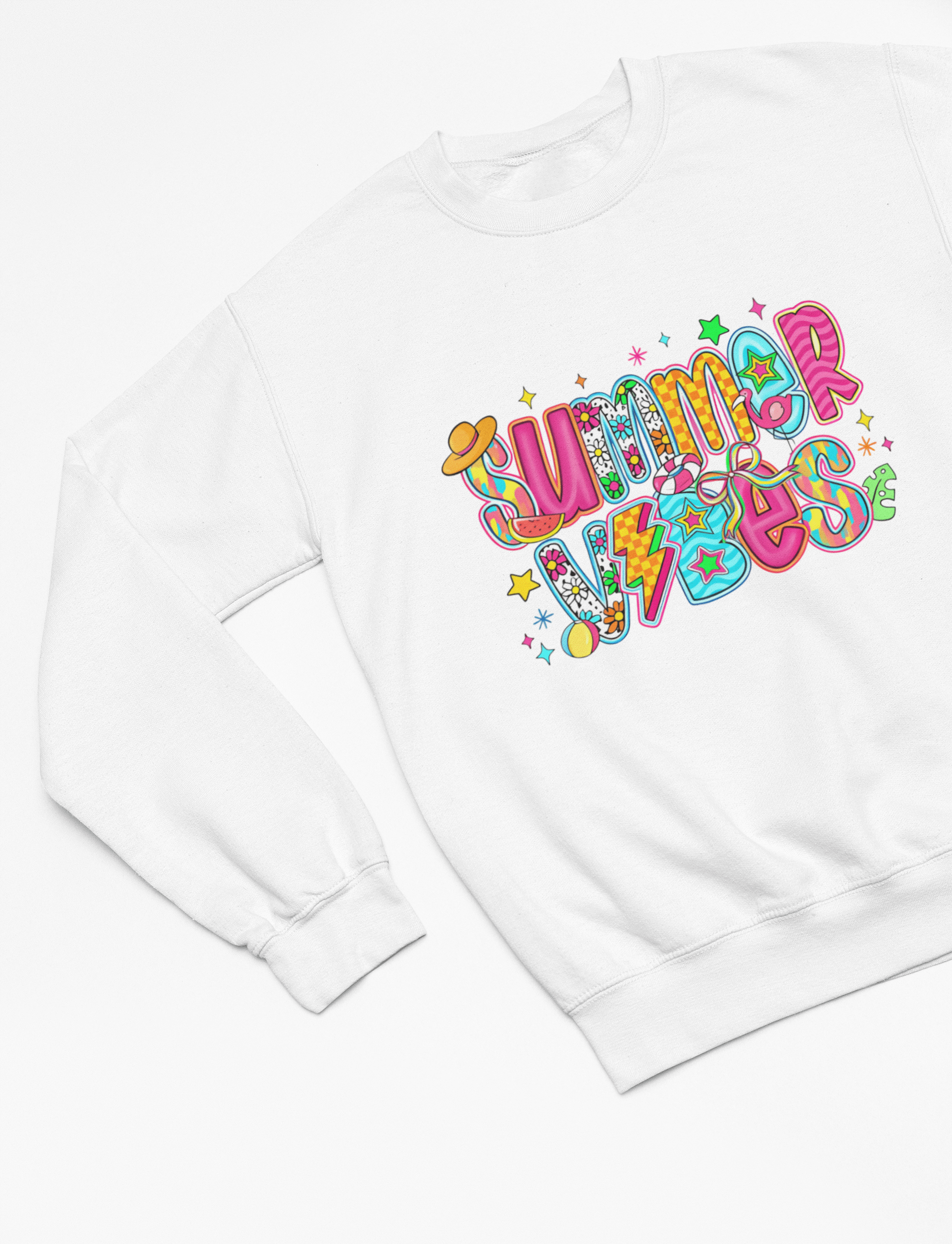 My Store Vacay Sweatshirt Sweatshirt / small / White Summer Vibes T-Shirt – Colorful Retro Graphic Tee for Sunshine Days