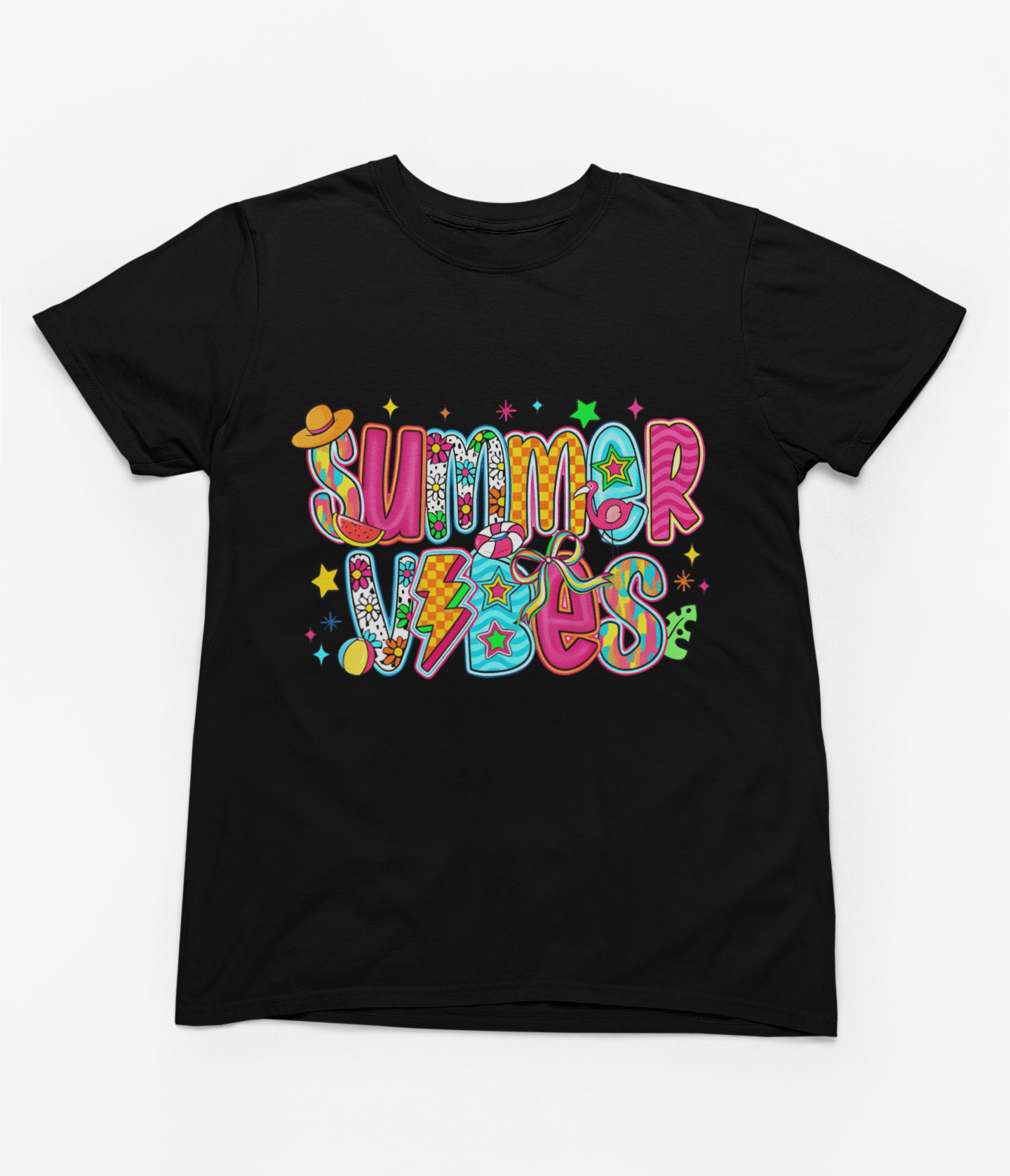 My Store Vacay Sweatshirt T-Shirt / small / Black Summer Vibes T-Shirt – Colorful Retro Graphic Tee for Sunshine Days
