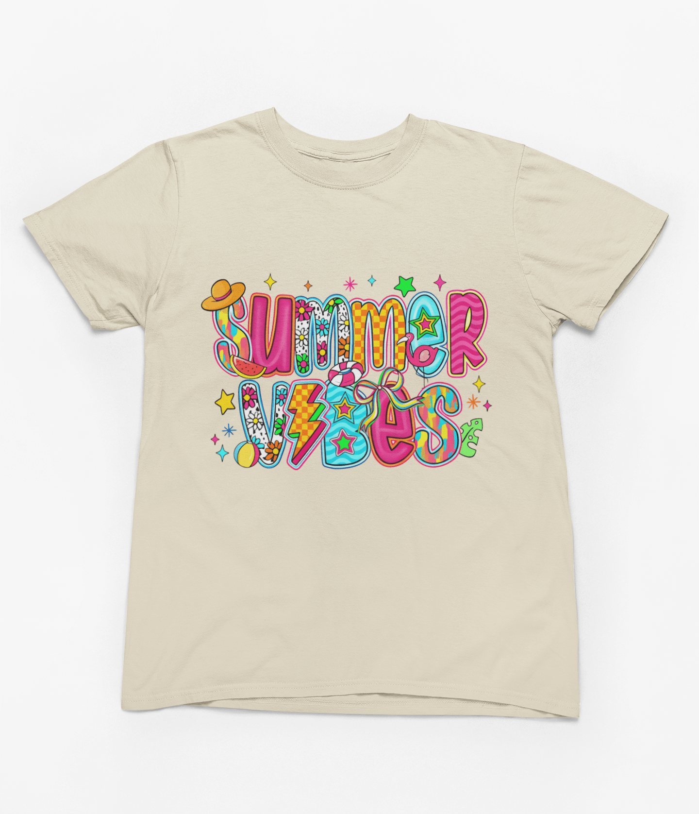 My Store Vacay Sweatshirt T-Shirt / small / Beige Summer Vibes T-Shirt – Colorful Retro Graphic Tee for Sunshine Days