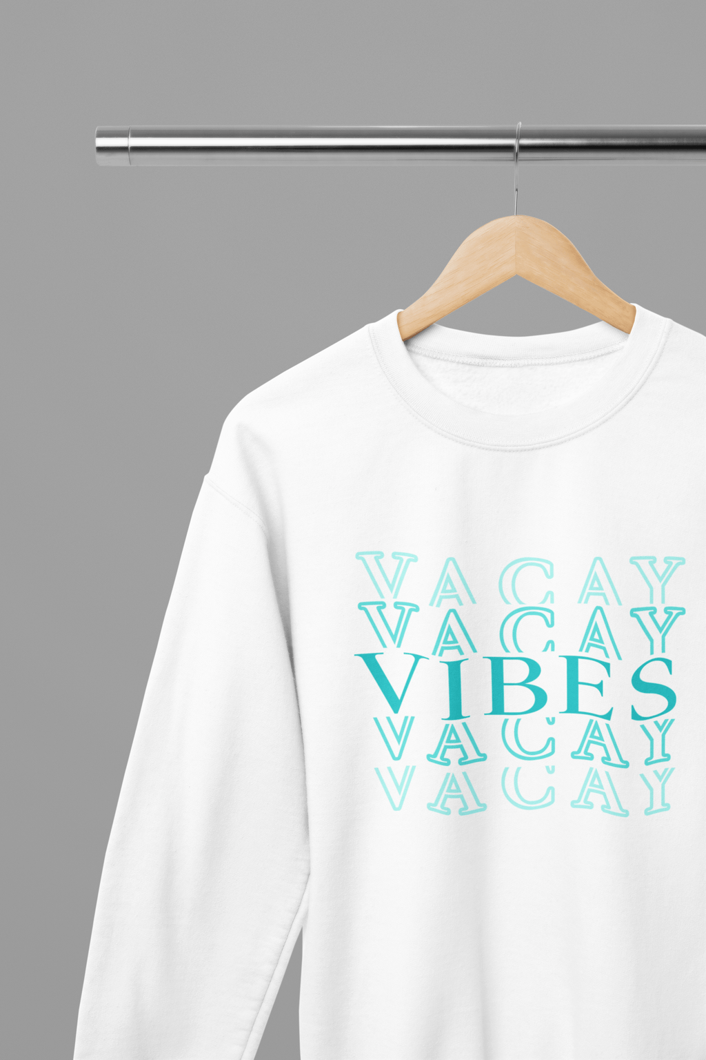 My Store Vacay Sweatshirt Sweatshirt / small / White Vacay Vibes Stacked Summer T-Shirt/Sweatshirt