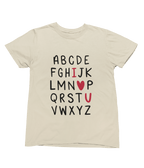 Valentine Alphabet Shirt Cute Valentine’s Day Gift T-Shirt / Small / Beige gift_idea unique_gift personalised_gift