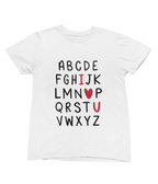 Valentine Alphabet Shirt Cute Valentine’s Day Gift T-Shirt / Small / White gift_idea unique_gift personalised_gift