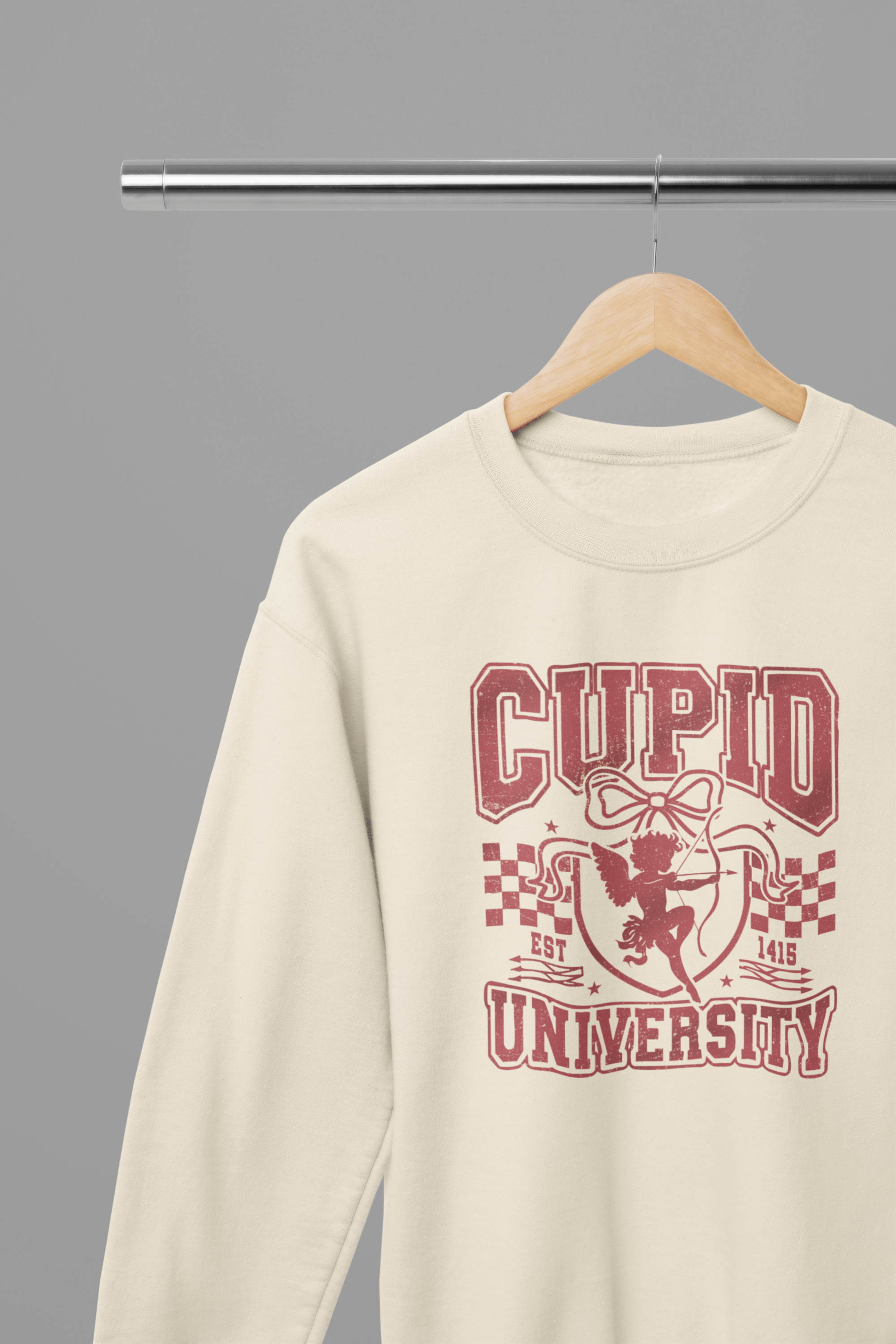 My Store Valentine's Day T-Shirt Small / Sand / Sweatshirt Valentine's Day - Cupid University T-Shirt/Sweatshirt