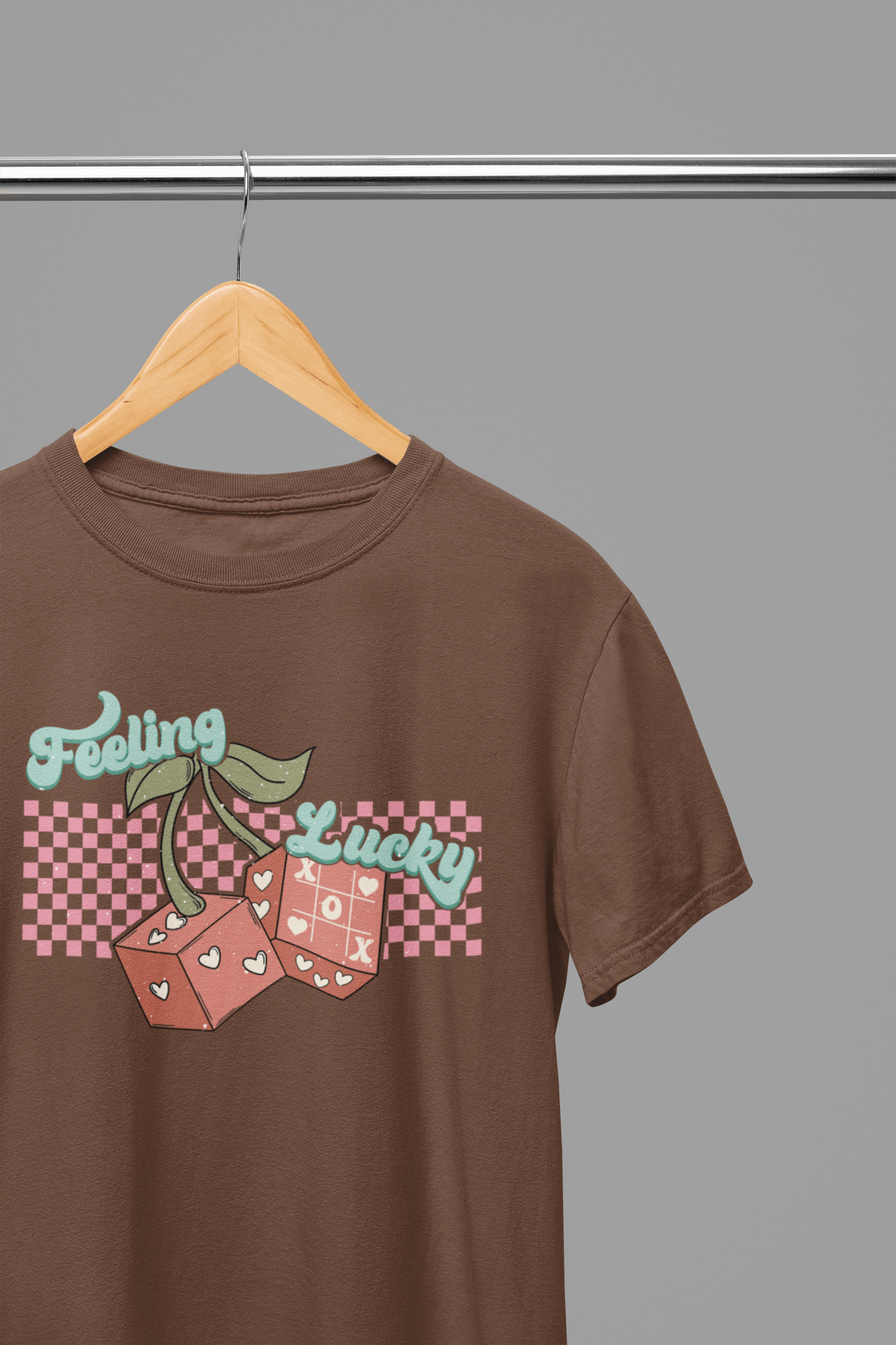 My Store Valentine's Day T-Shirt Small / Brown / T-Shirt Valentine's Day - Feeling Lucky T-Shirt/Sweatshirt