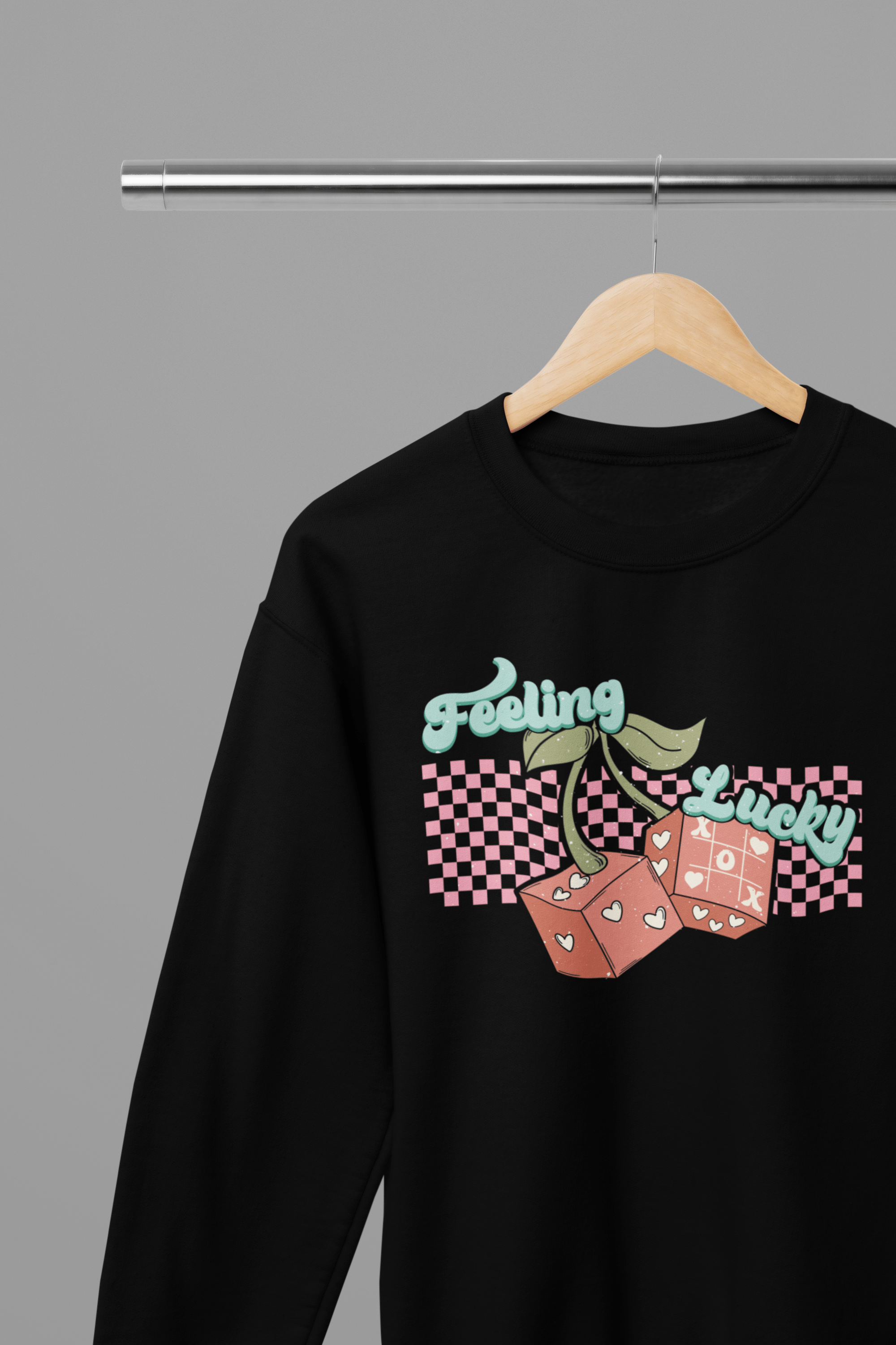 My Store Valentine's Day T-Shirt Small / Black / Sweatshirt Valentine's Day - Feeling Lucky T-Shirt/Sweatshirt