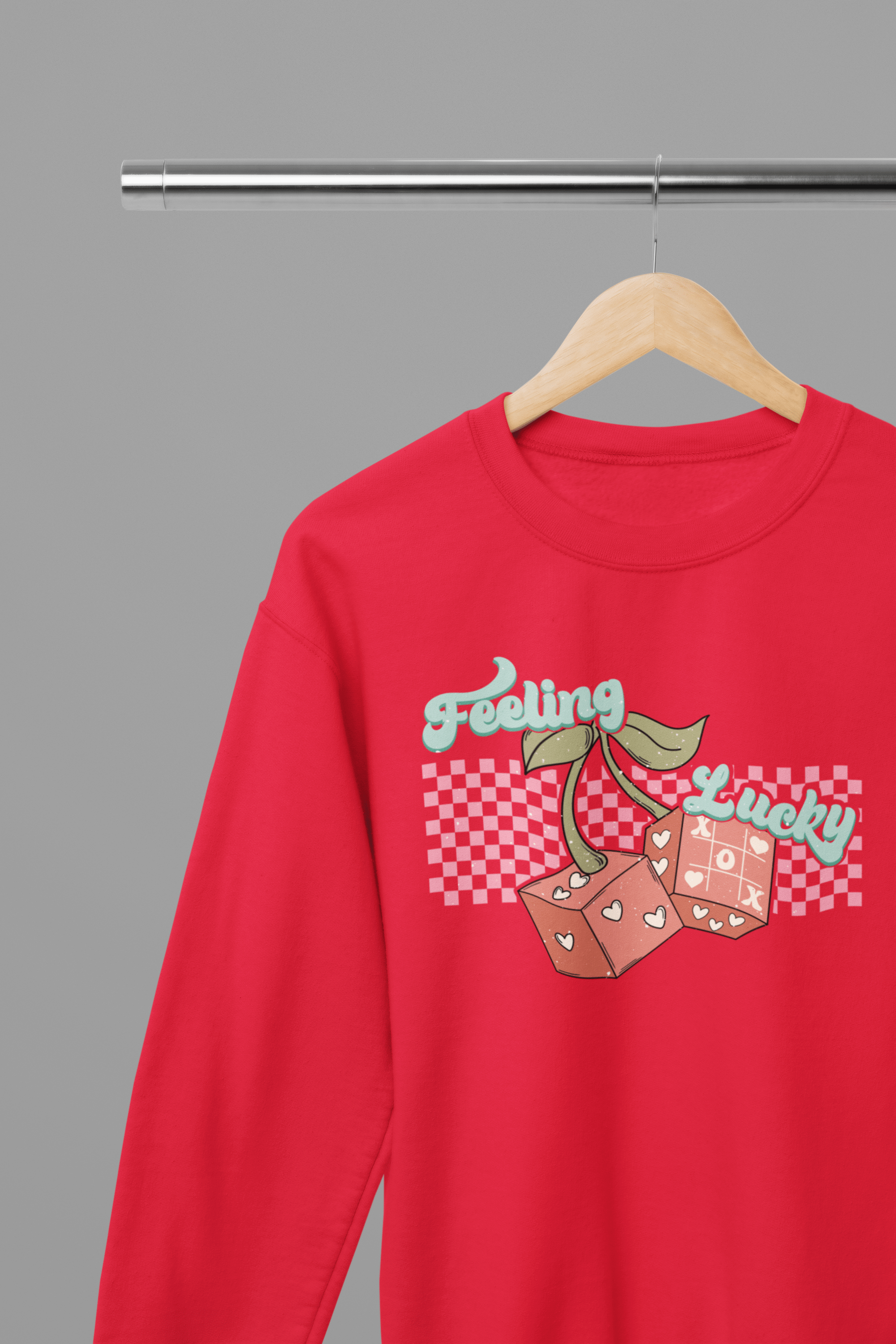 My Store Valentine's Day T-Shirt Small / Red / Sweatshirt Valentine's Day - Feeling Lucky T-Shirt/Sweatshirt