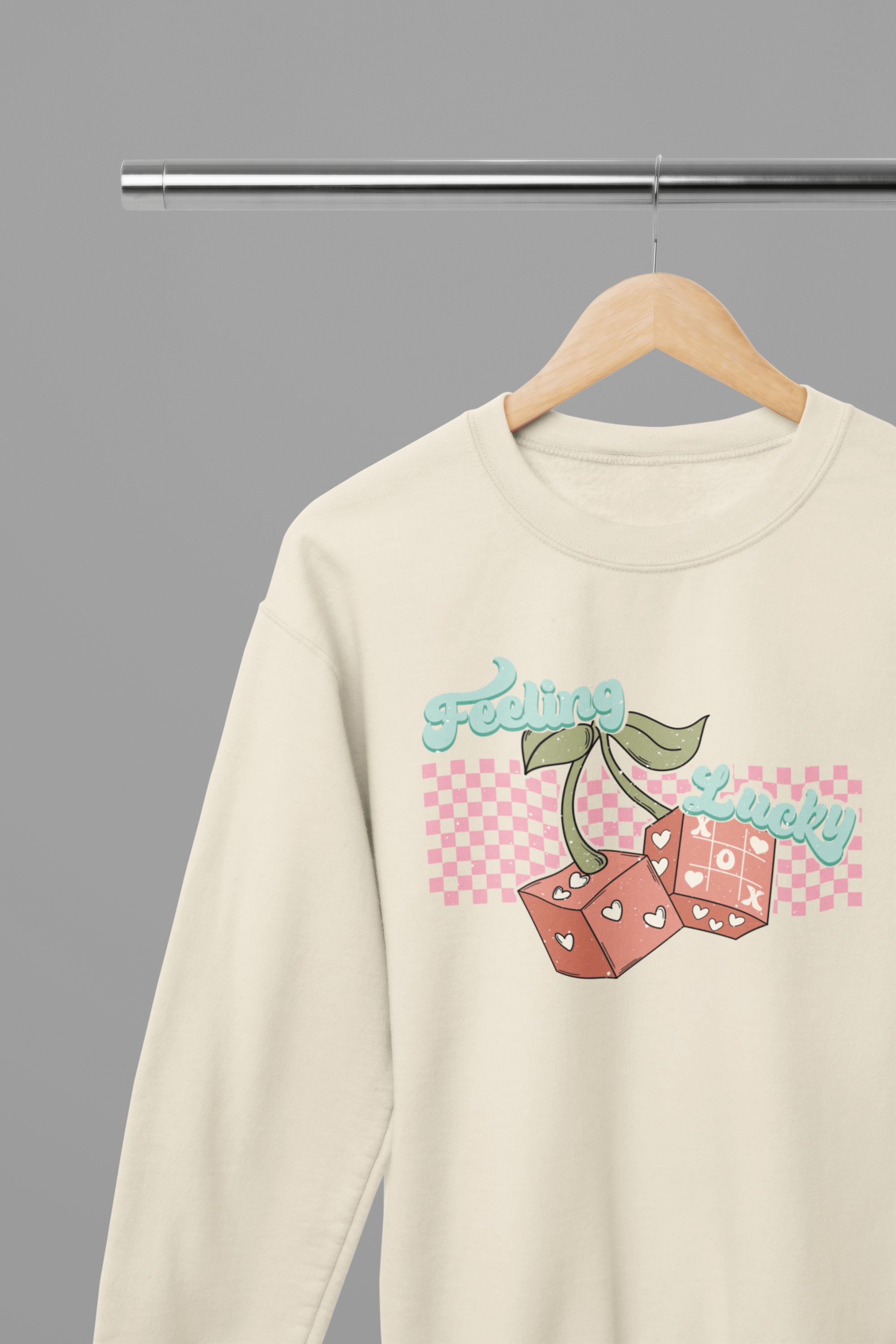My Store Valentine's Day T-Shirt Small / Sand / Sweatshirt Valentine's Day - Feeling Lucky T-Shirt/Sweatshirt