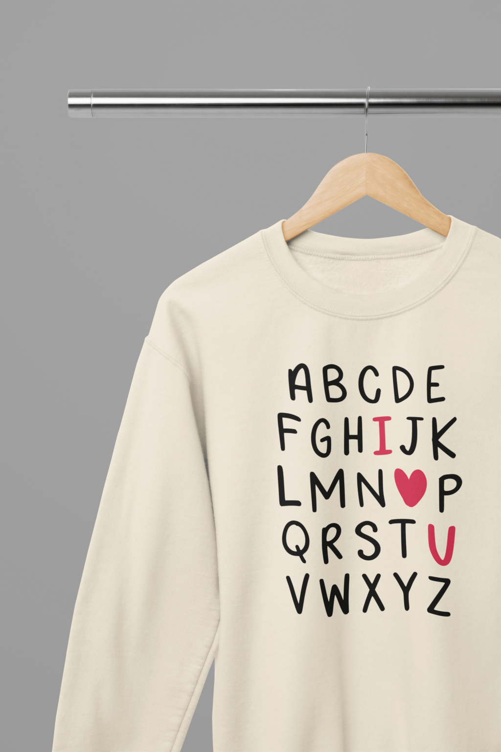 My Store Valentine's Day T-Shirt Small / Sand / Sweatshirt Valentine's Day - Valentine Alphabet T-Shirt/Sweatshirt