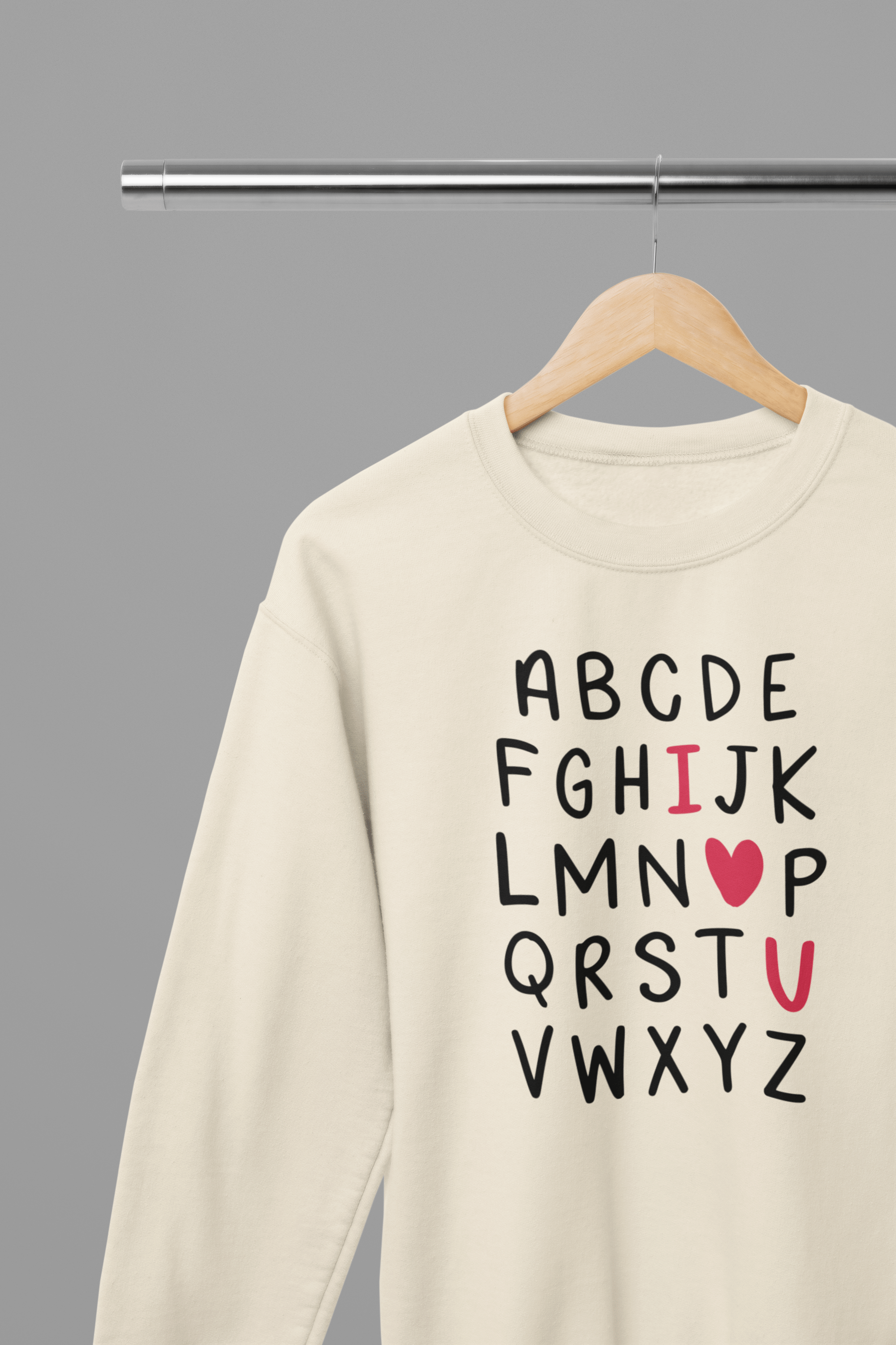 My Store Valentine's Day T-Shirt Small / Sand / Sweatshirt Valentine's Day - Valentine Alphabet T-Shirt/Sweatshirt