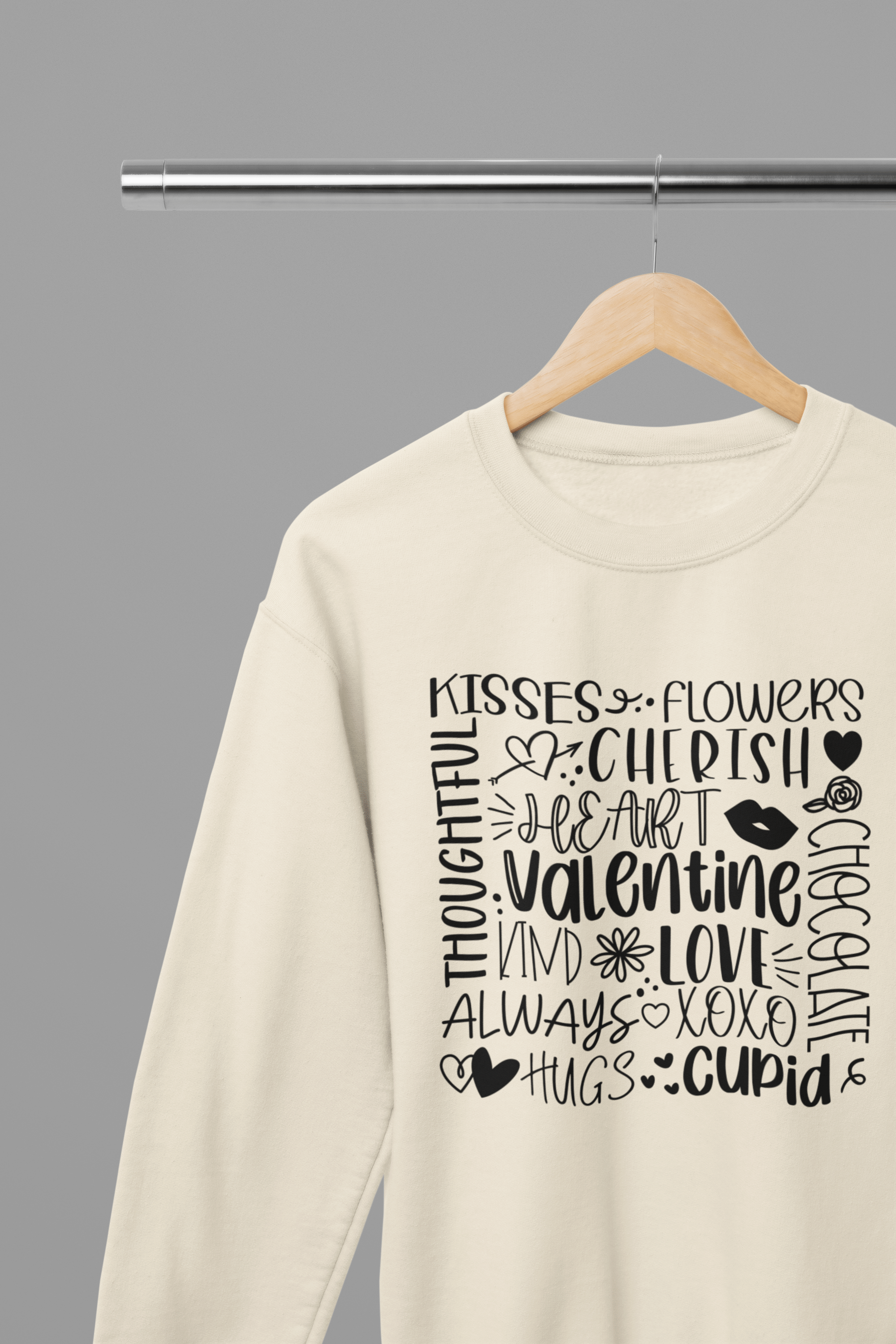My Store Valentine's Day T-Shirt Small / Sand / Sweatshirt Valentine's Day - Valentine Collage T-Shirt/Sweatshirt