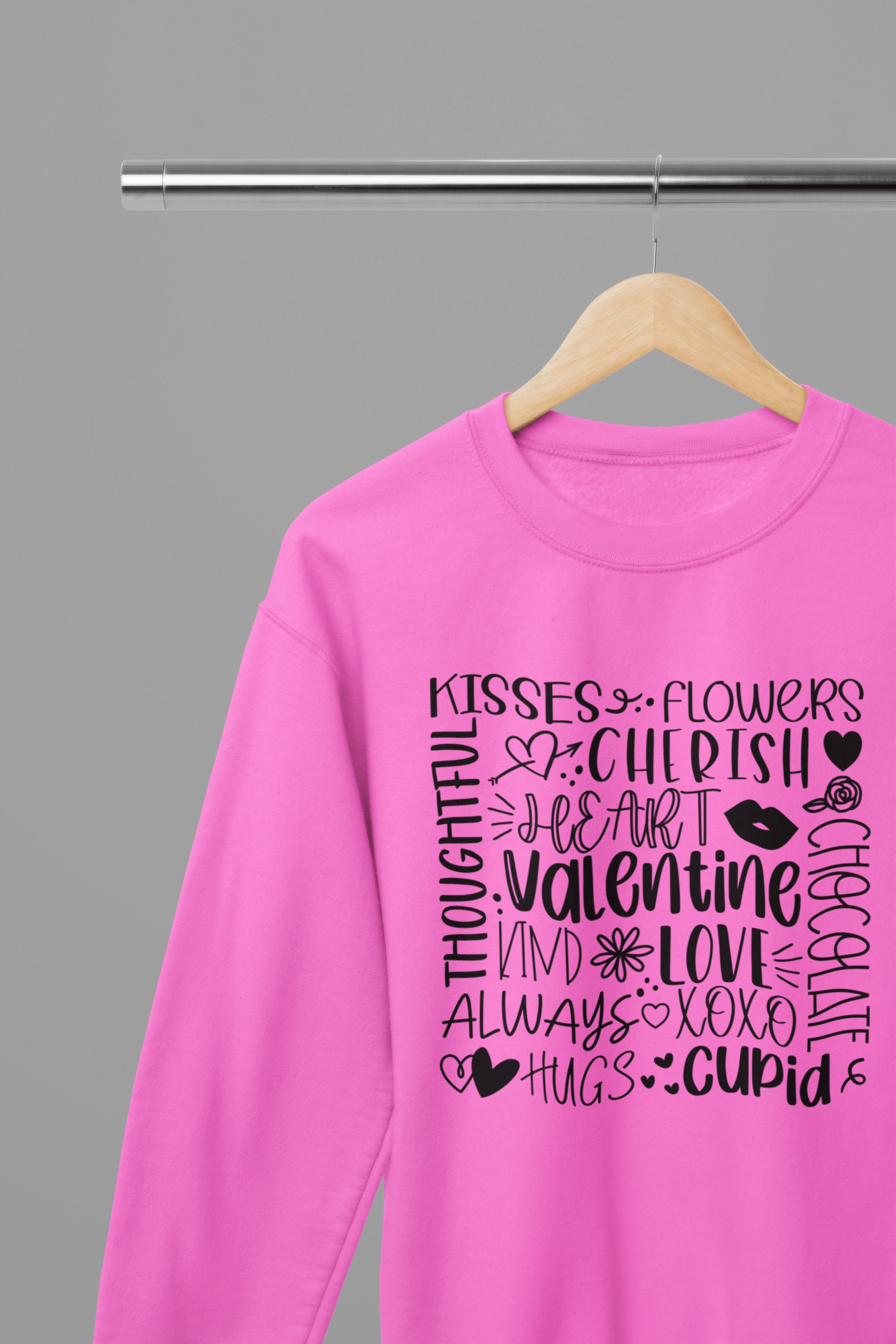 My Store Valentine's Day T-Shirt Small / Pink / Sweatshirt Valentine's Day - Valentine Collage T-Shirt/Sweatshirt