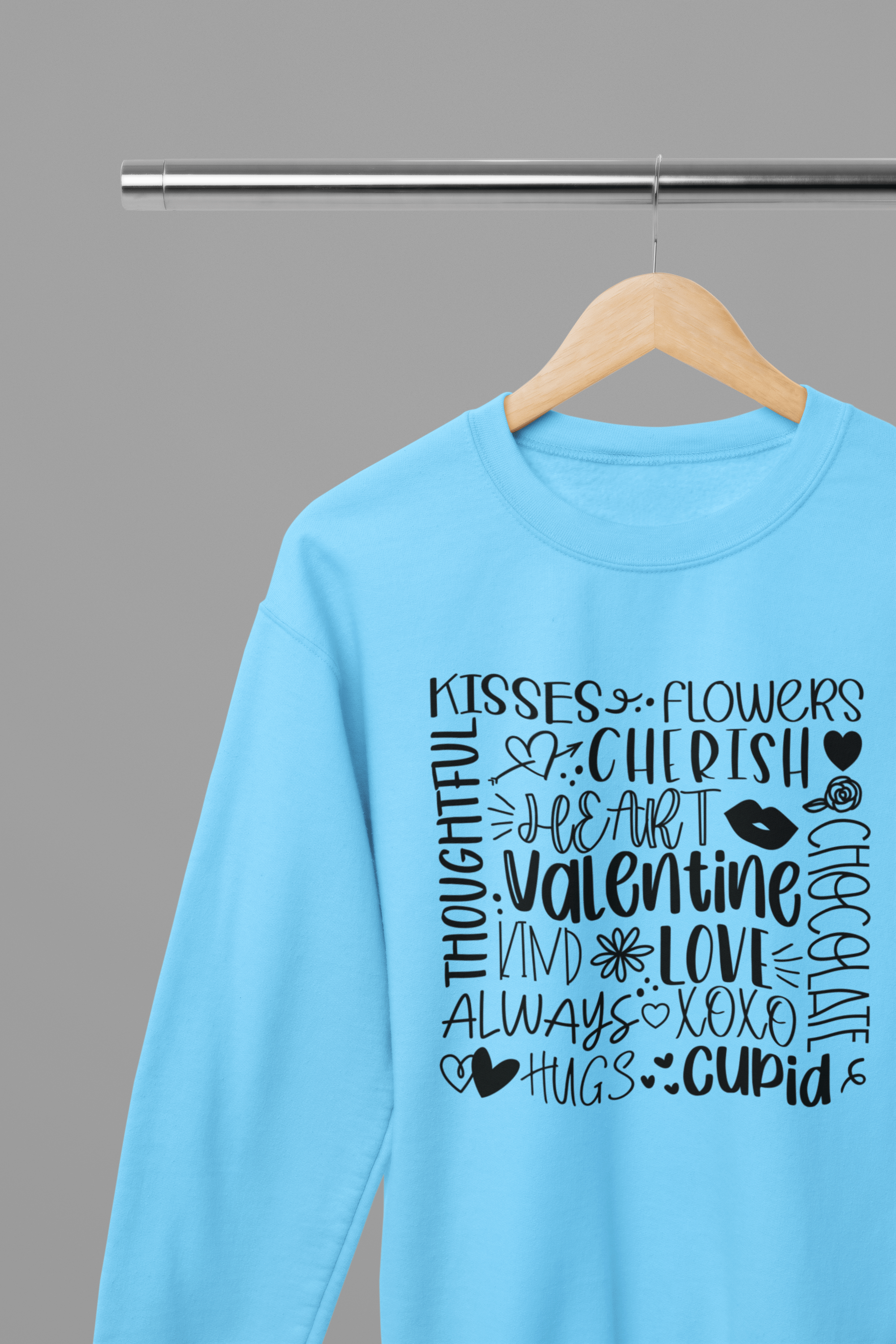My Store Valentine's Day T-Shirt Small / Blue / Sweatshirt Valentine's Day - Valentine Collage T-Shirt/Sweatshirt