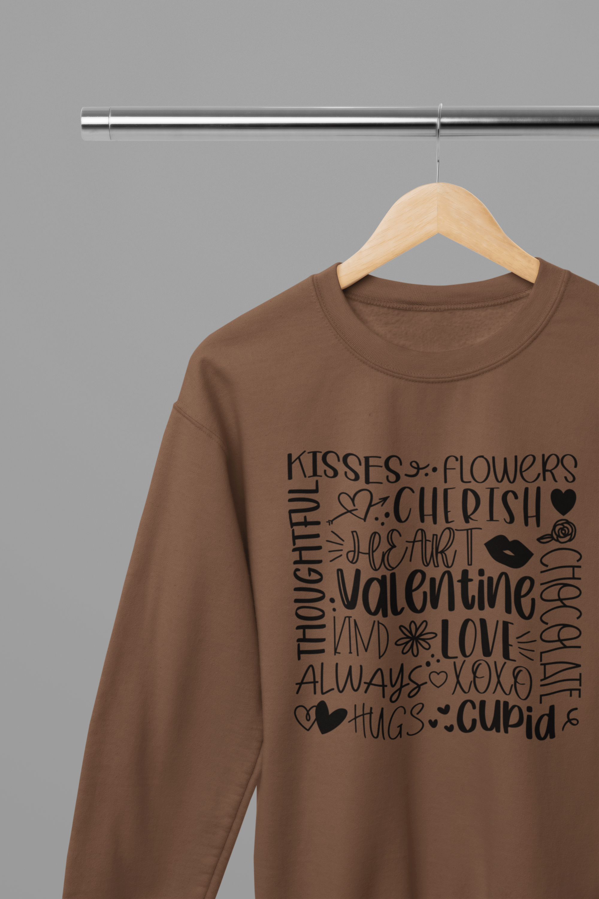My Store Valentine's Day T-Shirt Small / Brown / Sweatshirt Valentine's Day - Valentine Collage T-Shirt/Sweatshirt