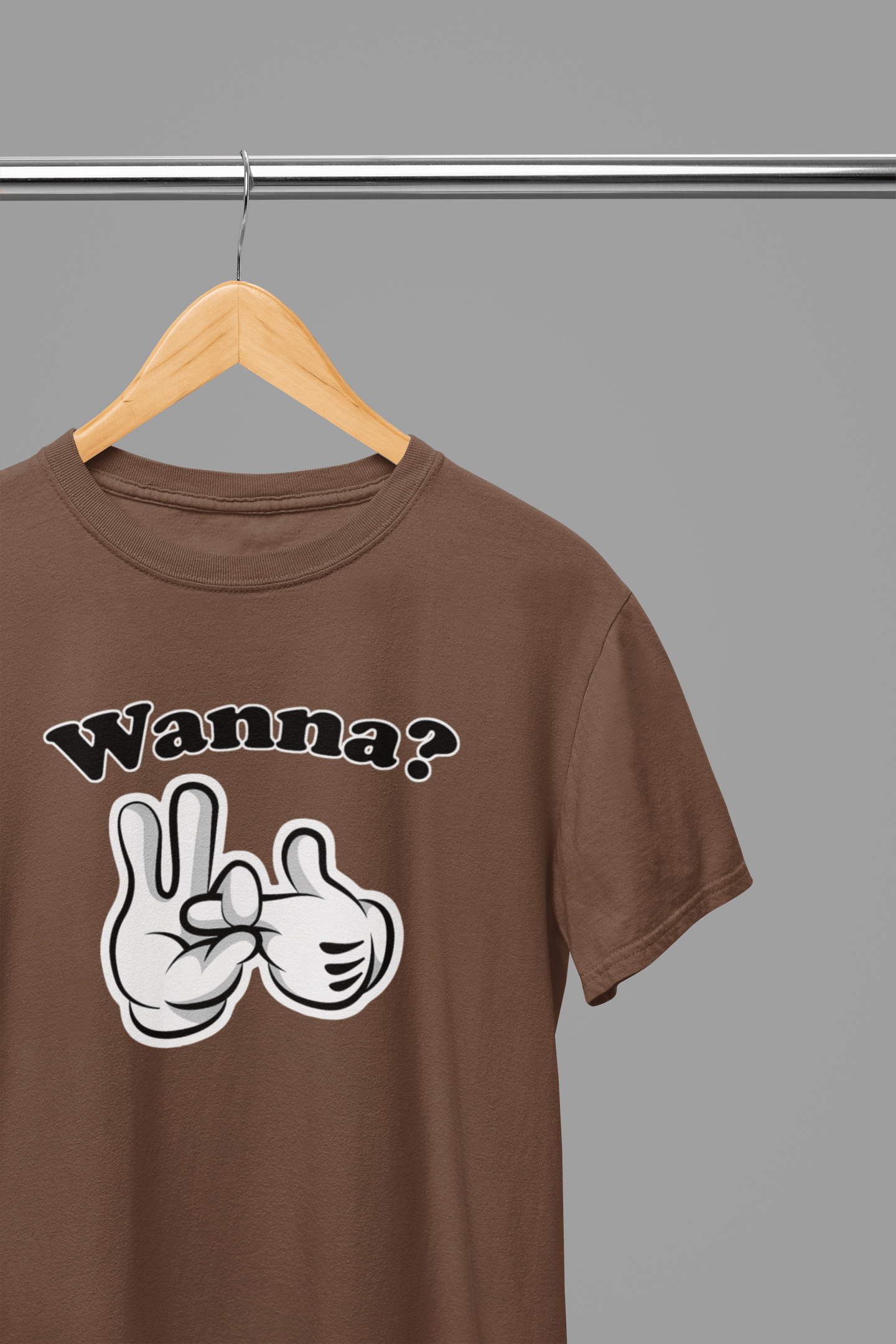 My Store Valentine's Day T-Shirt Small / Brown / T-Shirt Valentine's Day - Wanna? T-Shirt/Sweatshirt