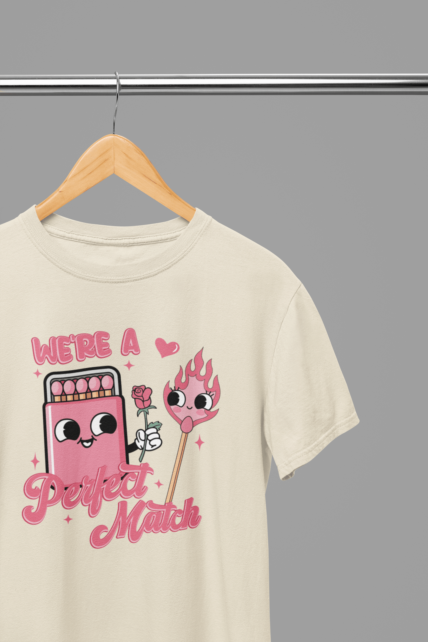 My Store Valentine's Day T-Shirt Small / Sand / T-Shirt Valentine's Day - We're The Perfect Match T-Shirt/Sweatshirt