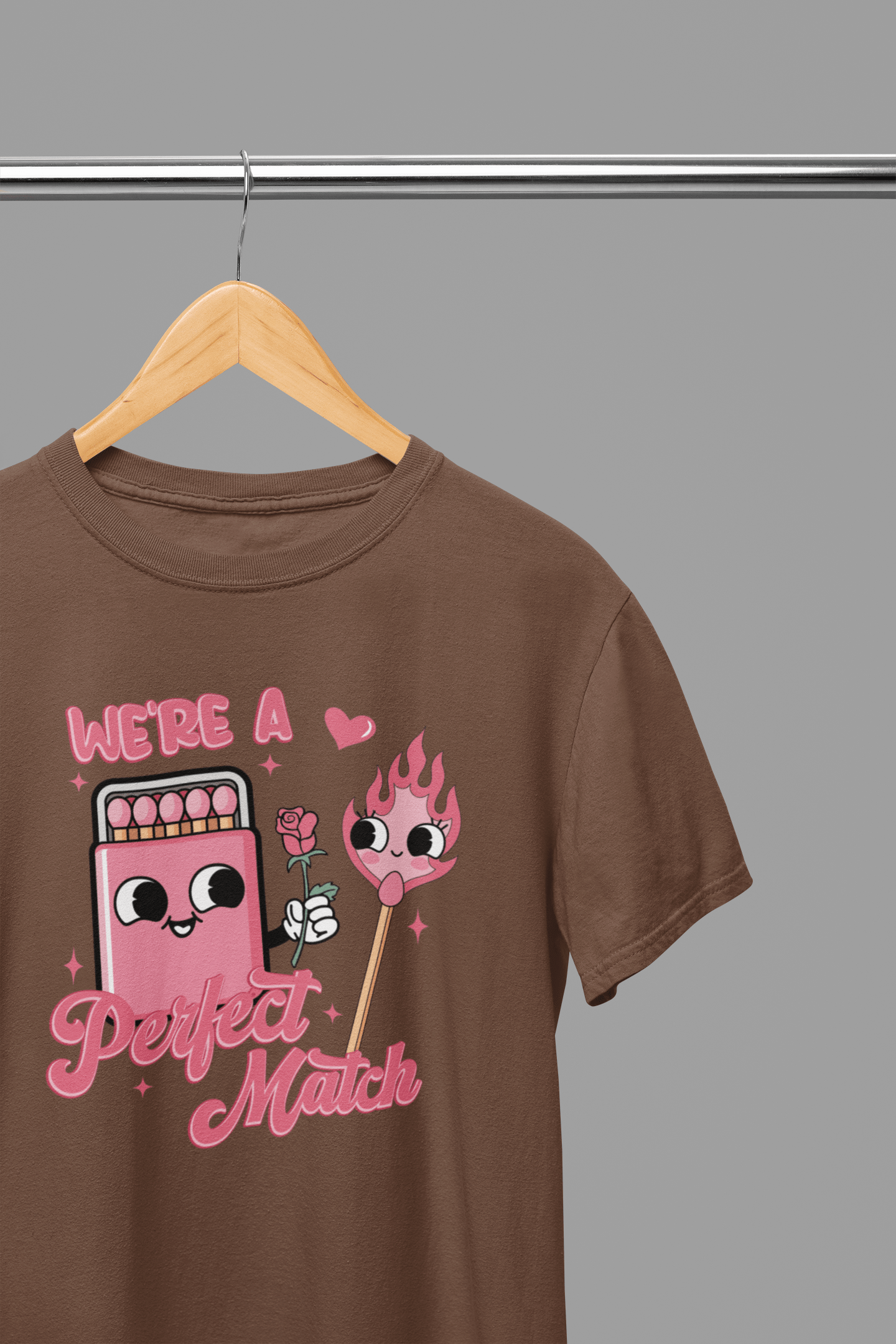 My Store Valentine's Day T-Shirt Small / Brown / T-Shirt Valentine's Day - We're The Perfect Match T-Shirt/Sweatshirt