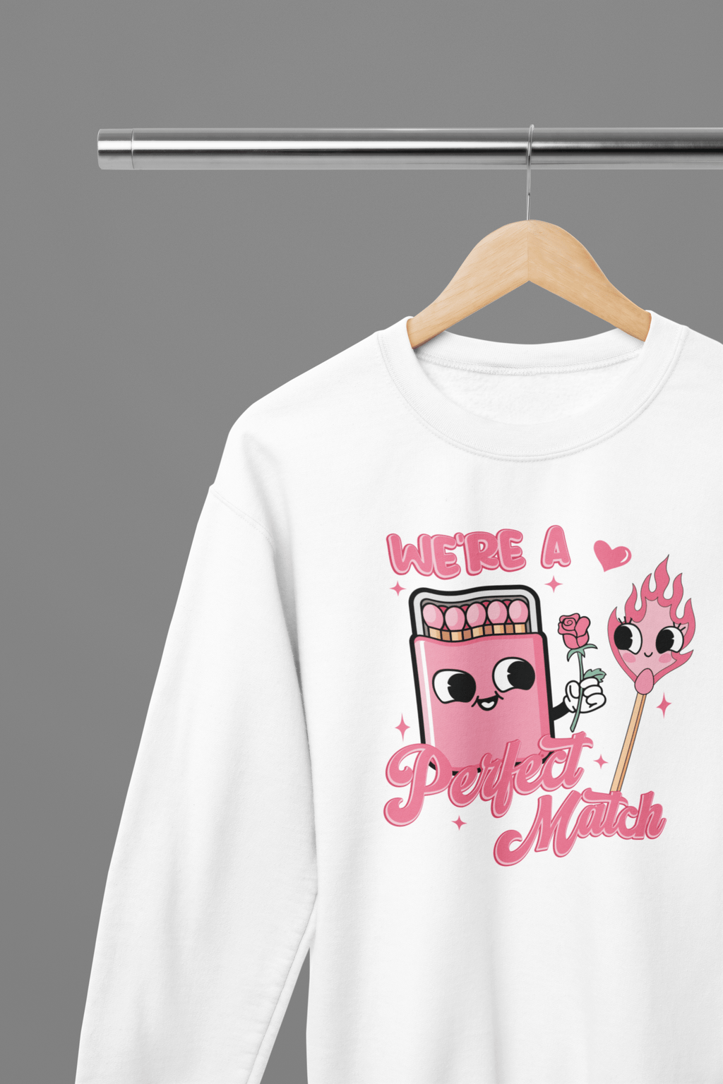 My Store Valentine's Day T-Shirt Small / White / Sweatshirt Valentine's Day - We're The Perfect Match T-Shirt/Sweatshirt