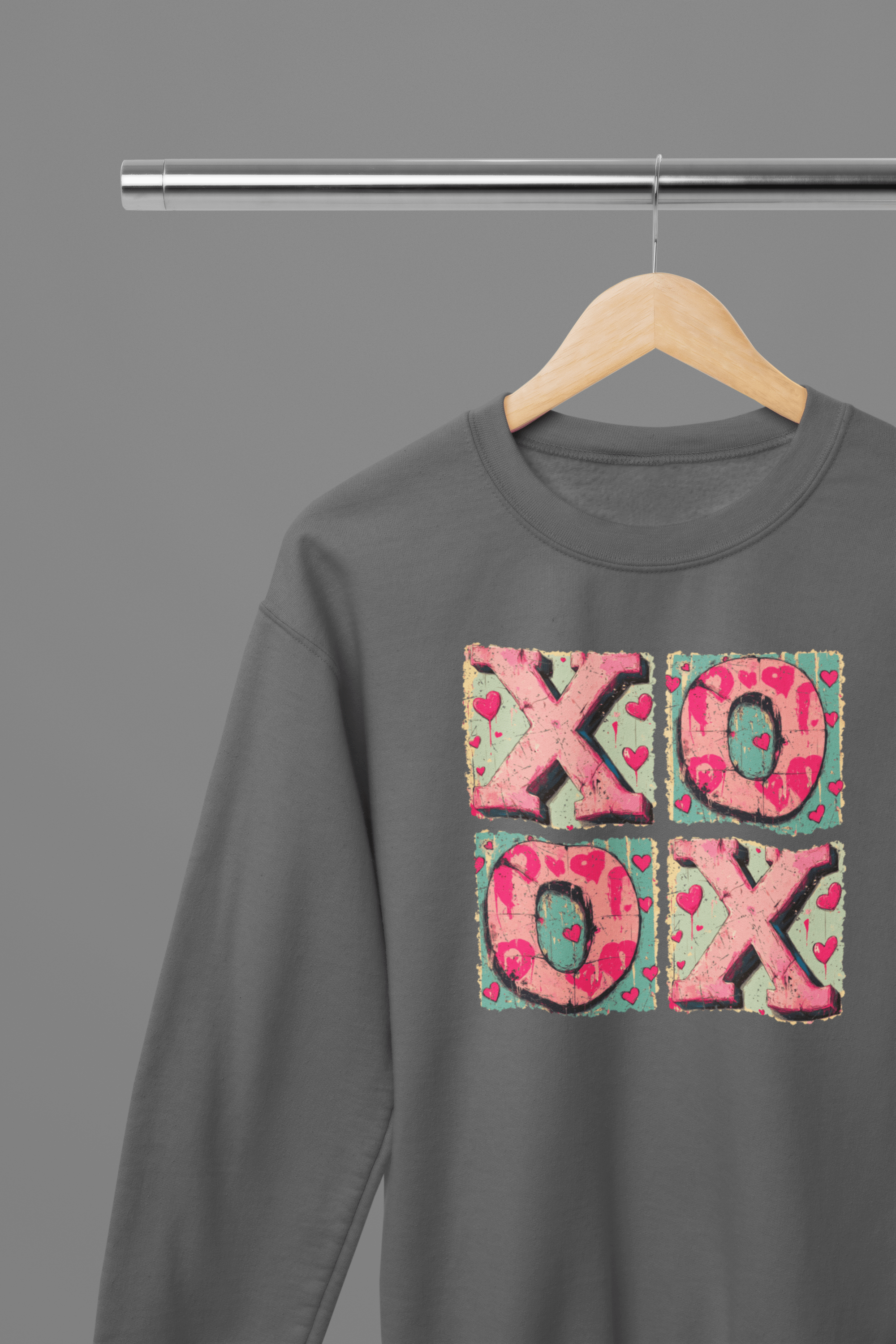 My Store Valentine's Day T-Shirt Small / Grey / Sweatshirt Valentine's Day - xoxo T-Shirt/Sweatshirt