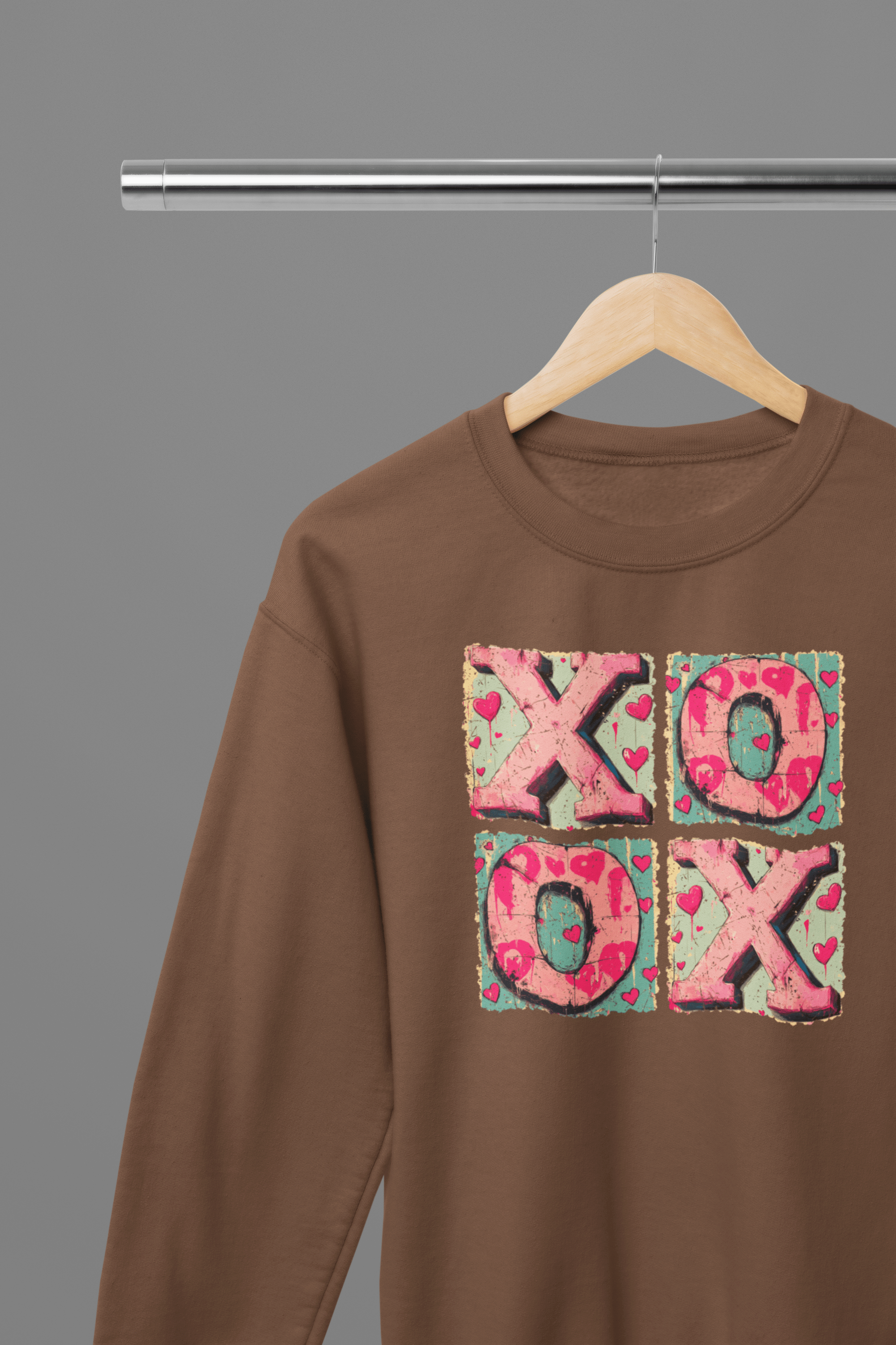 My Store Valentine's Day T-Shirt Small / Brown / Sweatshirt Valentine's Day - xoxo T-Shirt/Sweatshirt