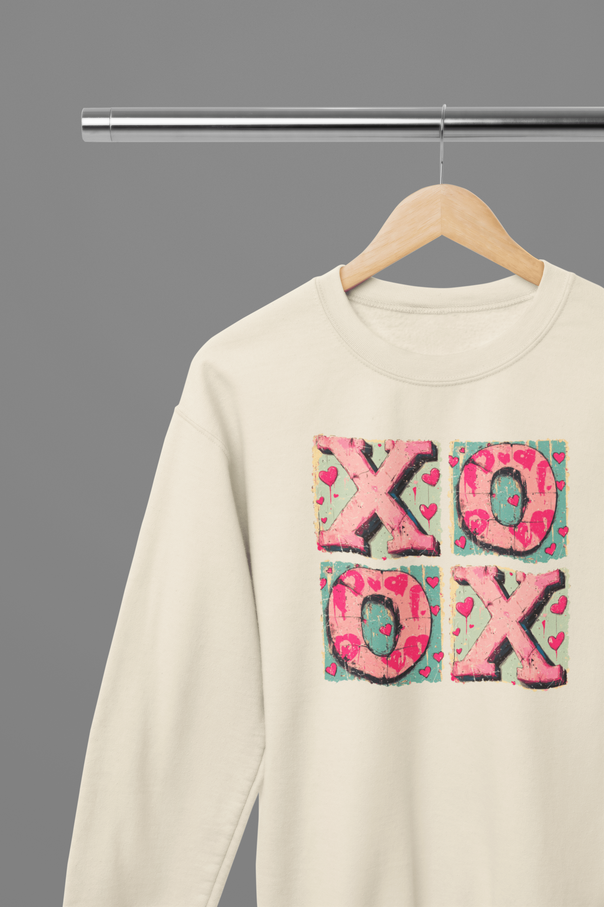 My Store Valentine's Day T-Shirt Small / Sand / Sweatshirt Valentine's Day - xoxo T-Shirt/Sweatshirt