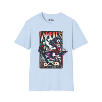 Vampires Suck Gothic Tarot T-Shirt Light Blue / S gift_idea unique_gift personalised_gift
