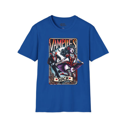 Vampires Suck Gothic Tarot T-Shirt Royal / S gift_idea unique_gift personalised_gift