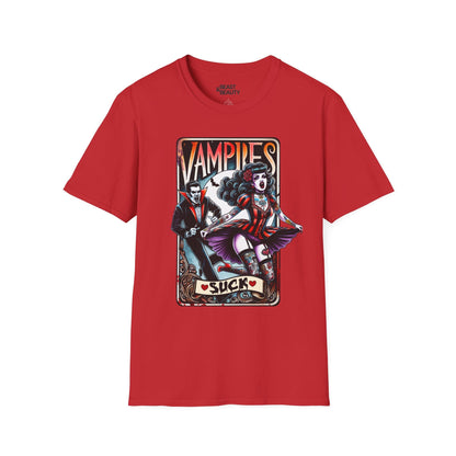 Vampires Suck Gothic Tarot T-Shirt Red / S gift_idea unique_gift personalised_gift