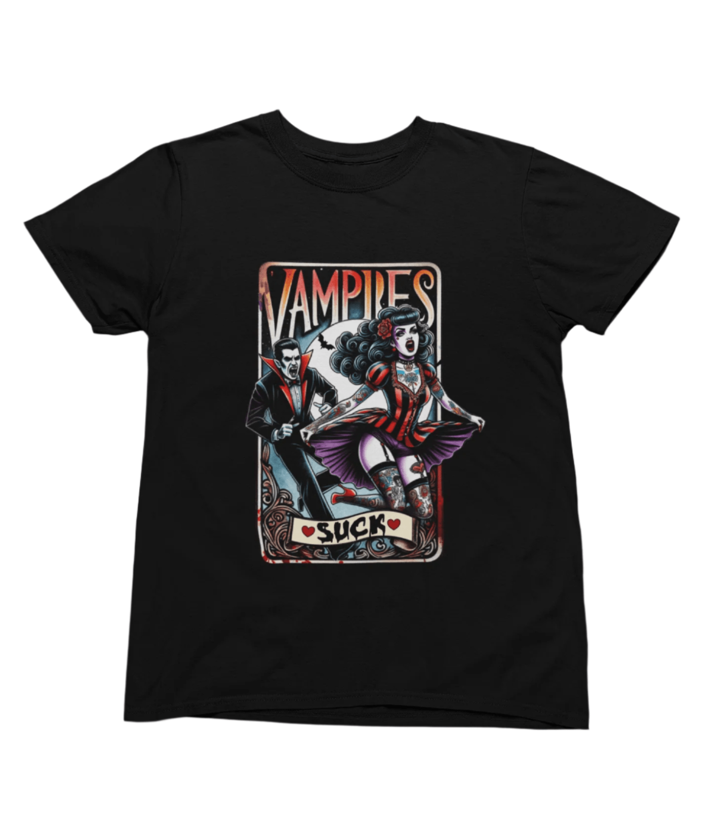 Vampires Suck Shirt | Funny Retro Gothic Halloween T-Shirt or Sweatshirt T-Shirt / Small / Black gift_idea unique_gift personalised_gift