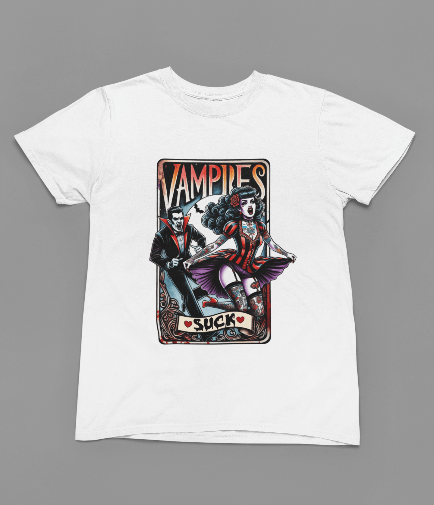 Vampires Suck Shirt | Funny Retro Gothic Halloween T-Shirt or Sweatshirt T-Shirt / Small / White gift_idea unique_gift personalised_gift