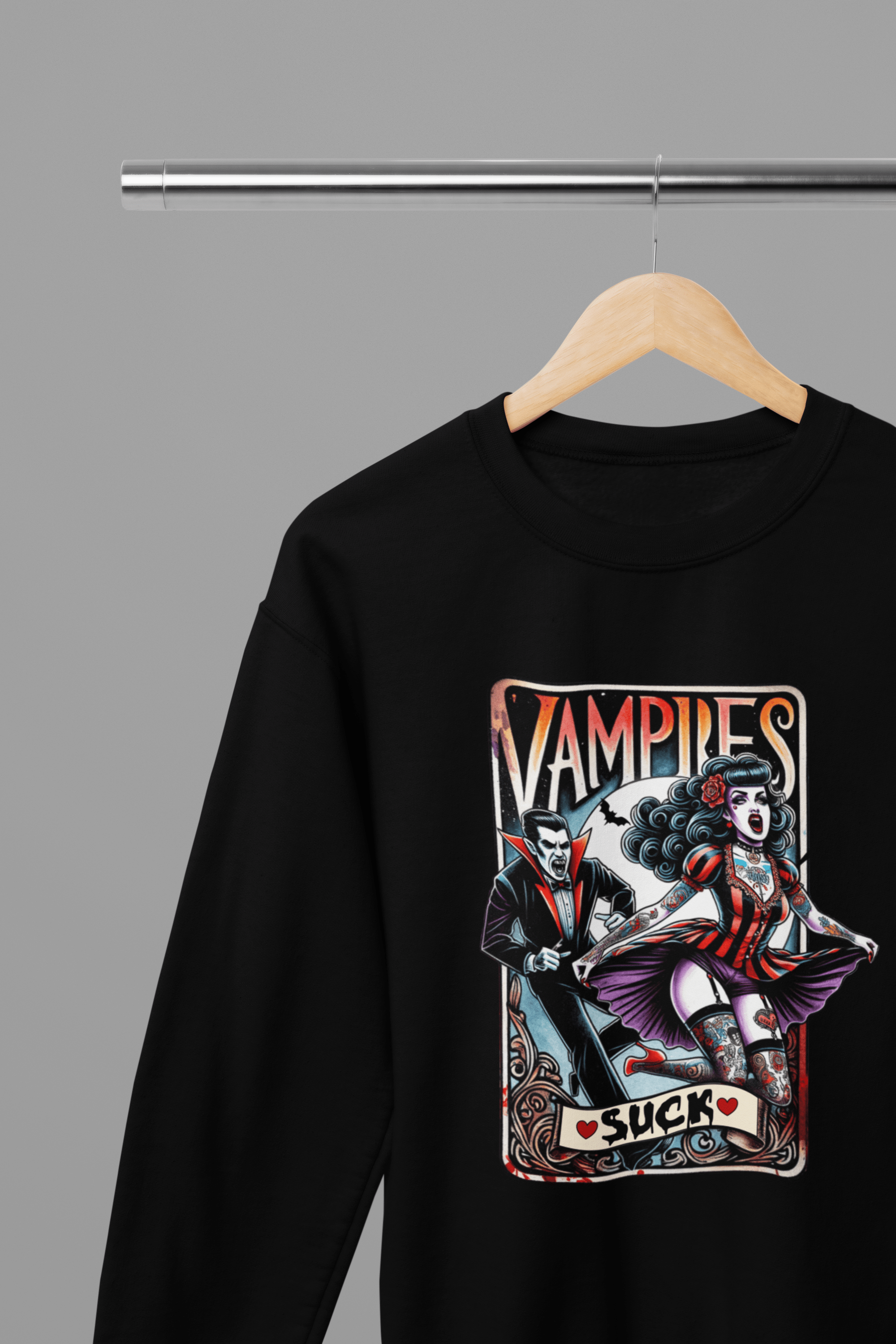 Vampires Suck Shirt | Funny Retro Gothic Halloween T-Shirt or Sweatshirt gift_idea unique_gift personalised_gift