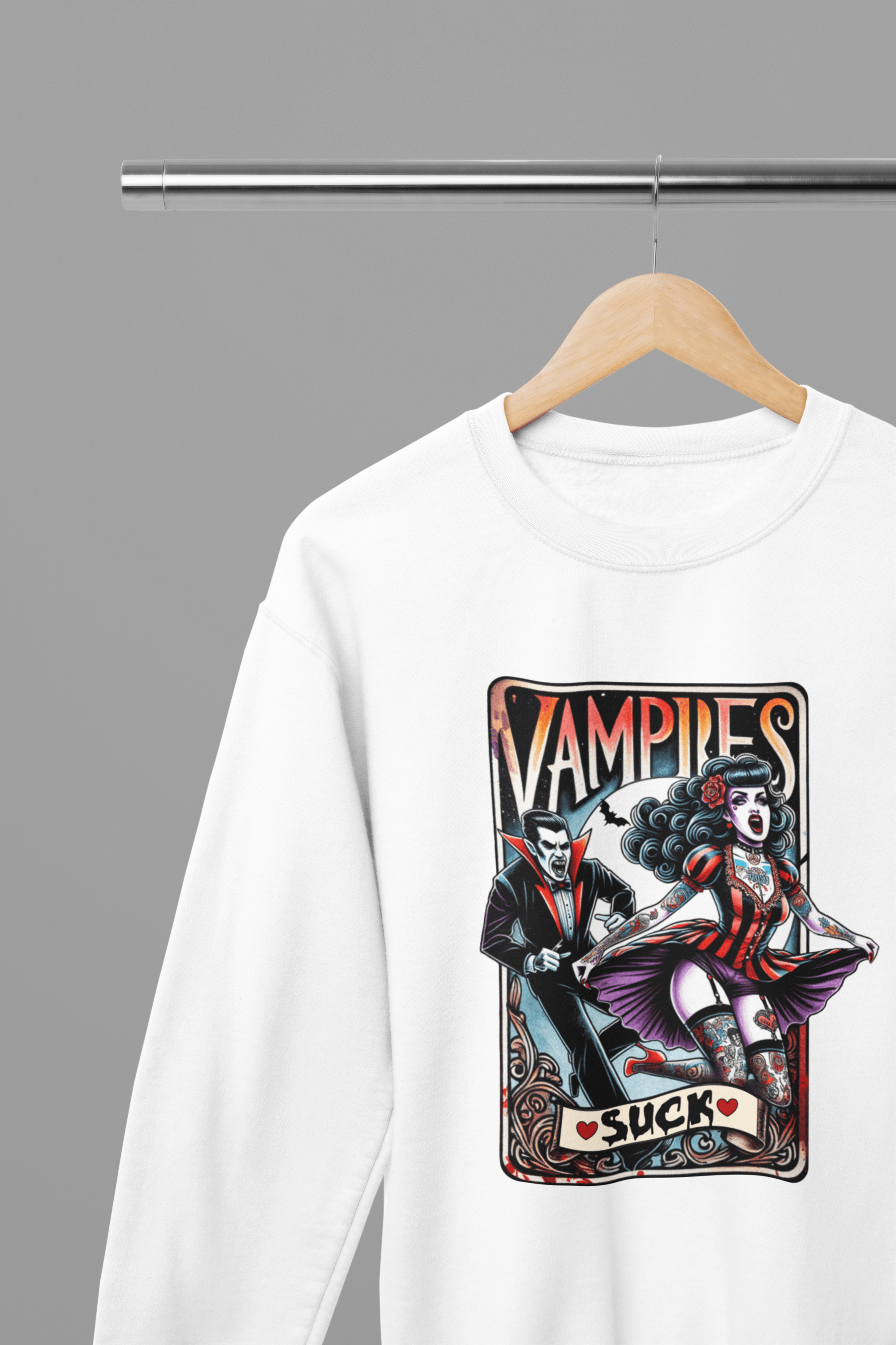 Vampires Suck Shirt | Funny Retro Gothic Halloween T-Shirt or Sweatshirt gift_idea unique_gift personalised_gift