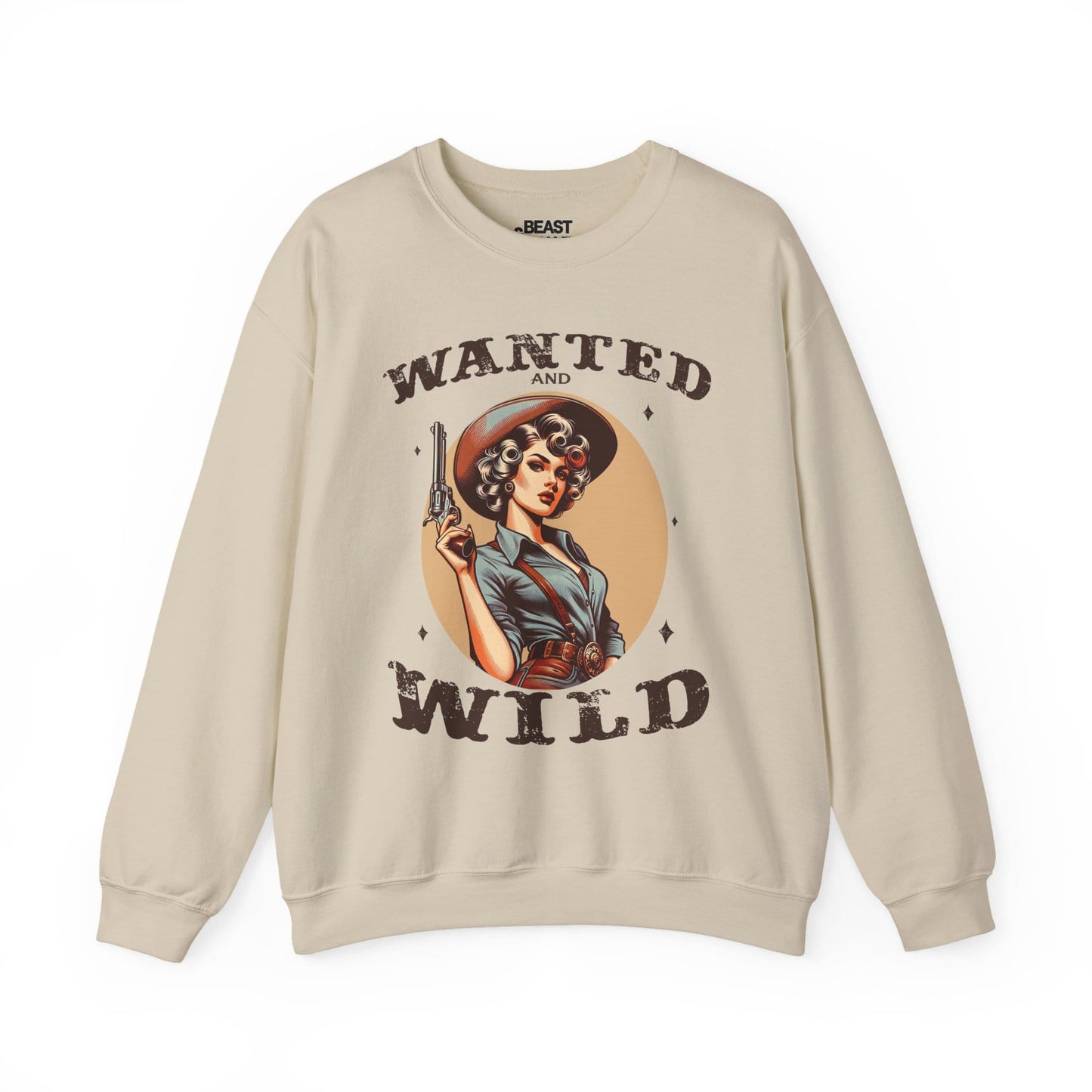 wanted and wild cowgirl sweatshirt sand sweatshirt uk cowgirl gift idea