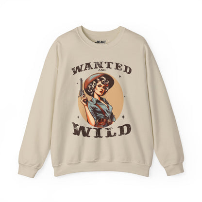 wanted and wild cowgirl sweatshirt sand sweatshirt uk cowgirl gift idea
