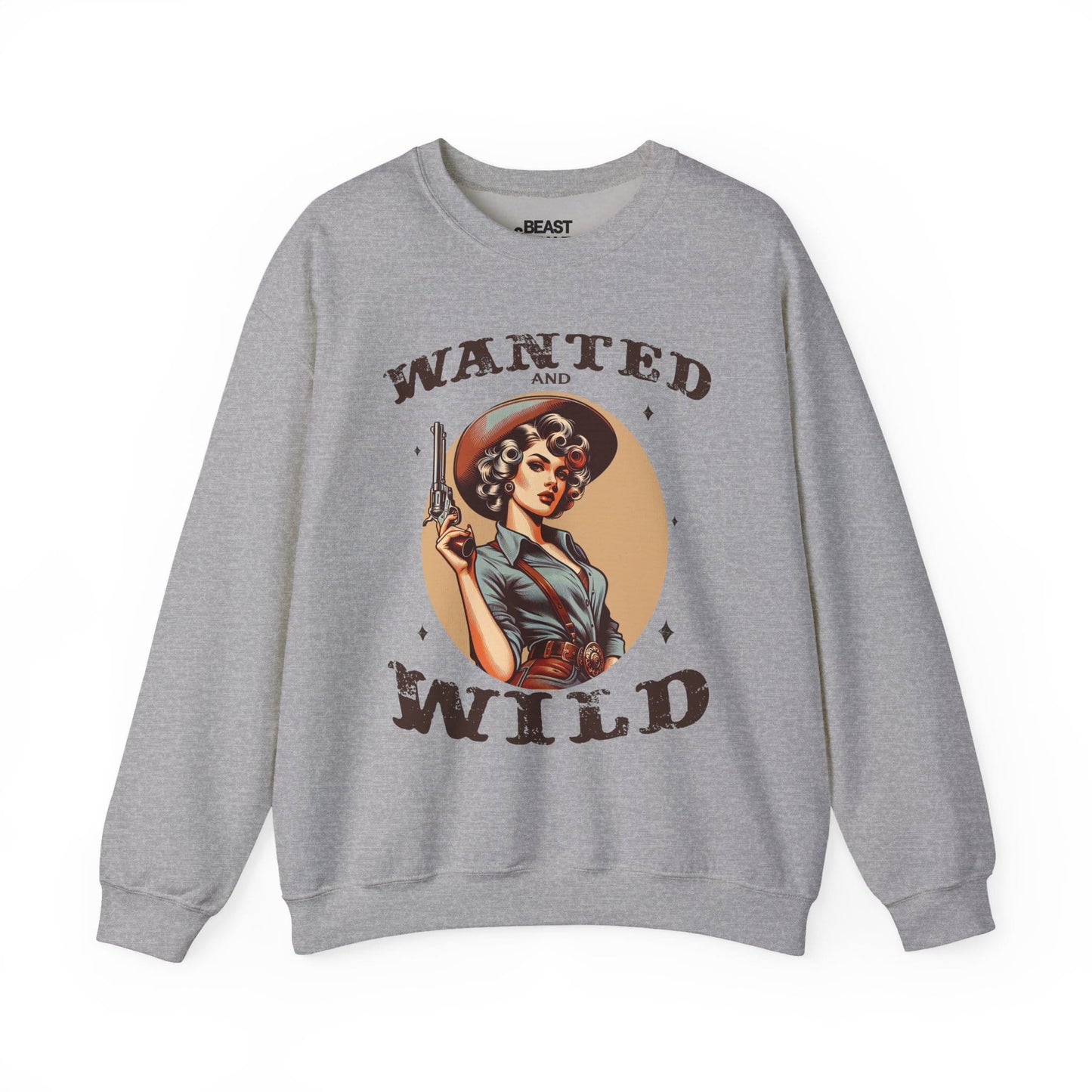 wanted and wild cowgirl sweatshirt sport grey sweatshirt uk cowgirl gift idea