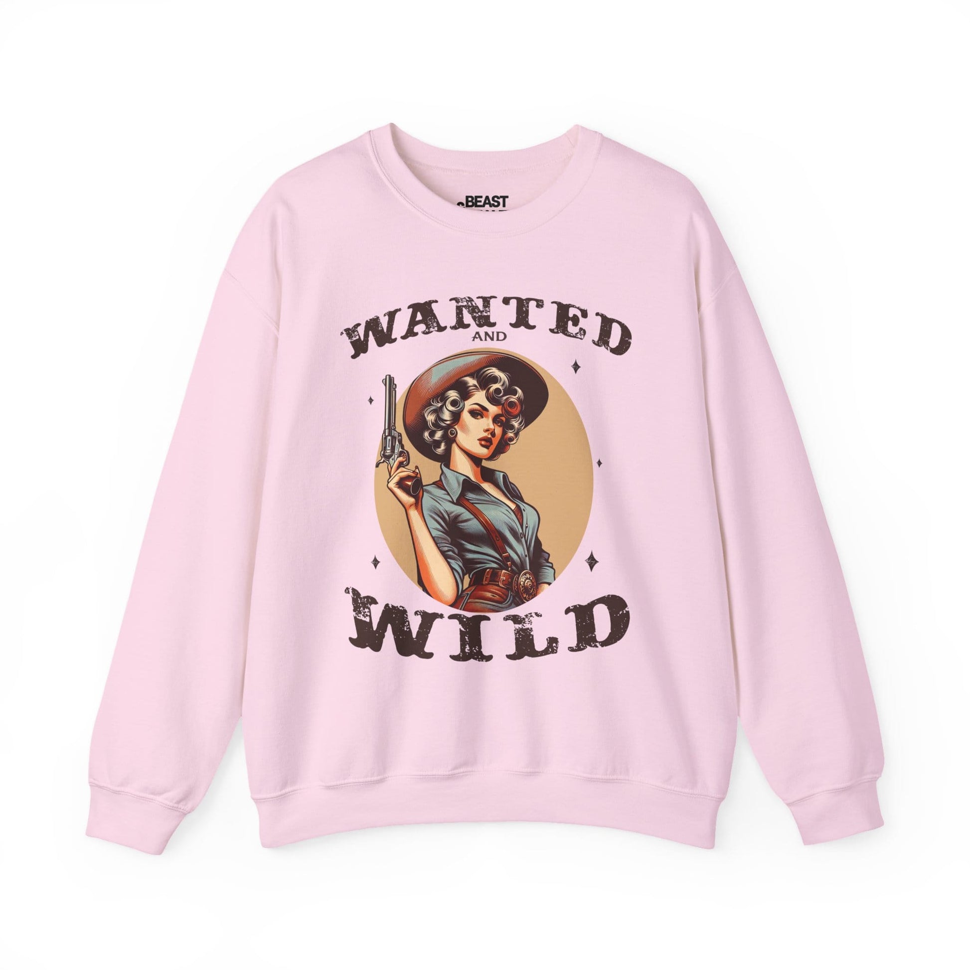 wanted and wild cowgirl sweatshirt light pink sweatshirt uk cowgirl gift idea