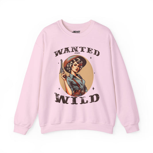 wanted and wild cowgirl sweatshirt light pink sweatshirt uk cowgirl gift idea