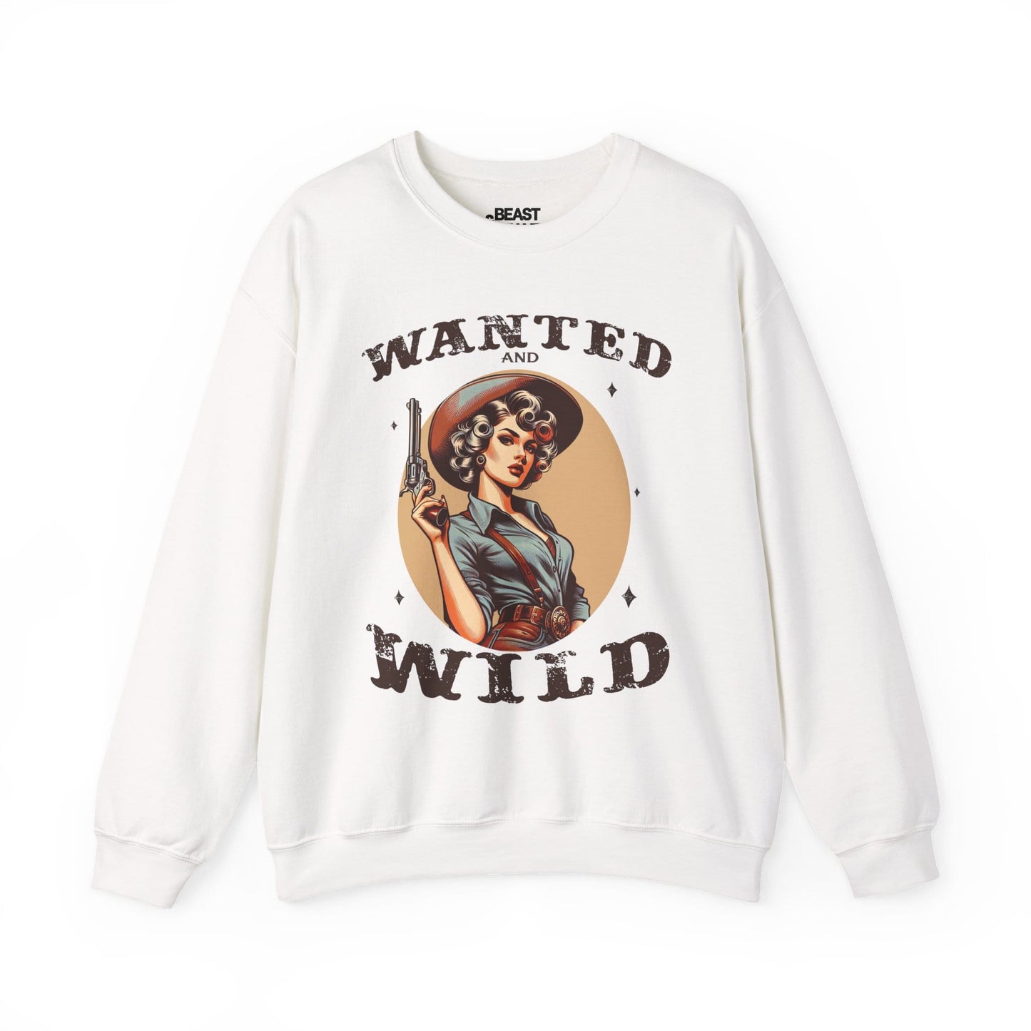 wanted and wild cowgirl sweatshirt white sweatshirt uk cowgirl gift idea