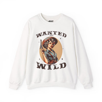 wanted and wild cowgirl sweatshirt white sweatshirt uk cowgirl gift idea