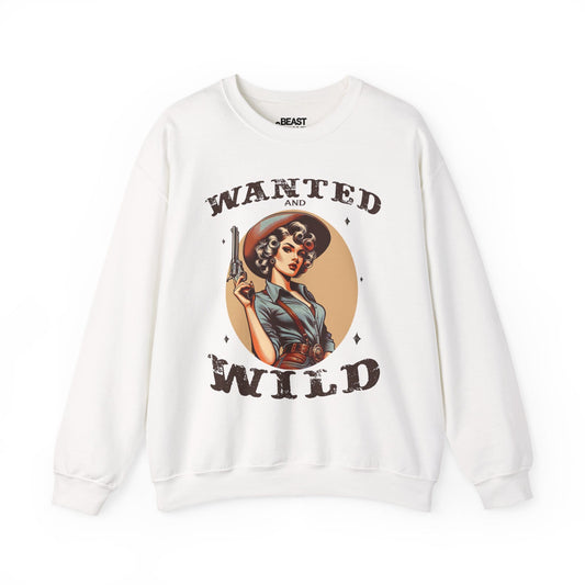 wanted and wild cowgirl sweatshirt white sweatshirt uk cowgirl gift idea