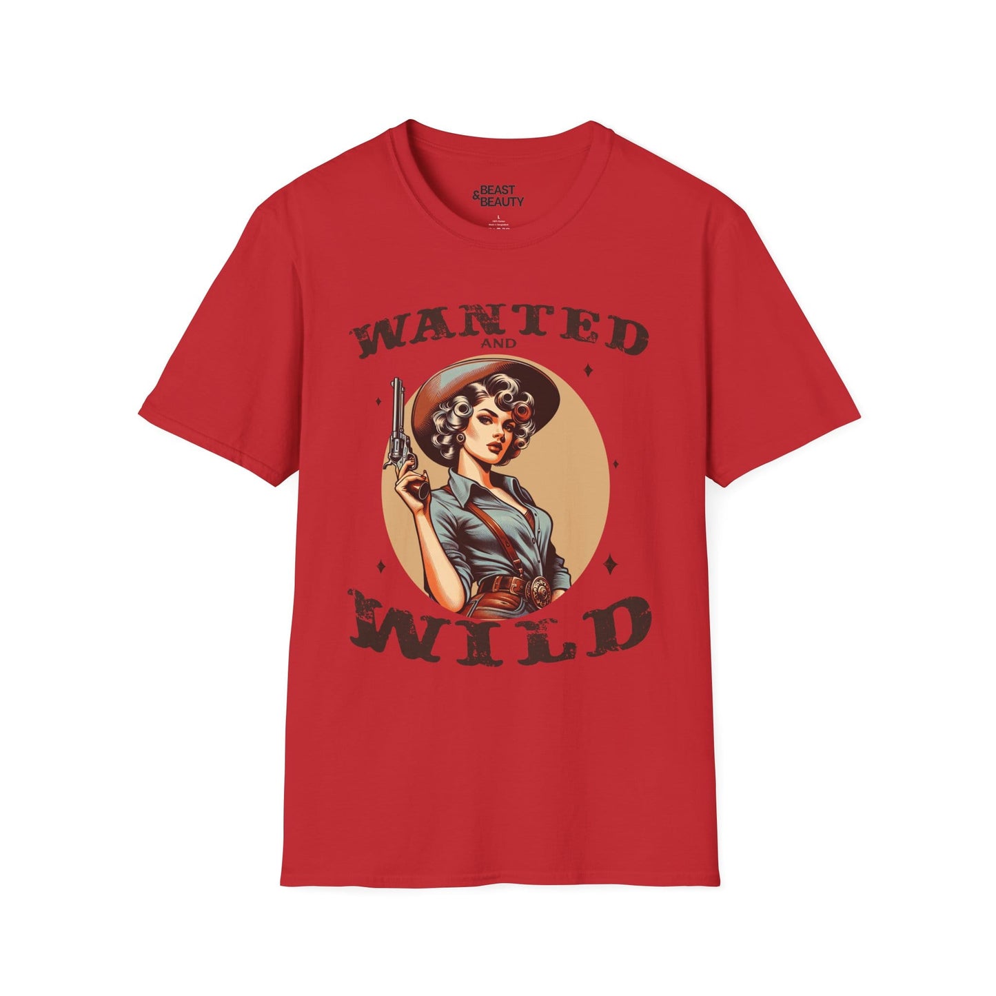 wanted & wild cowgirl t-shirt red t-shirt uk cowgirl gift idea
