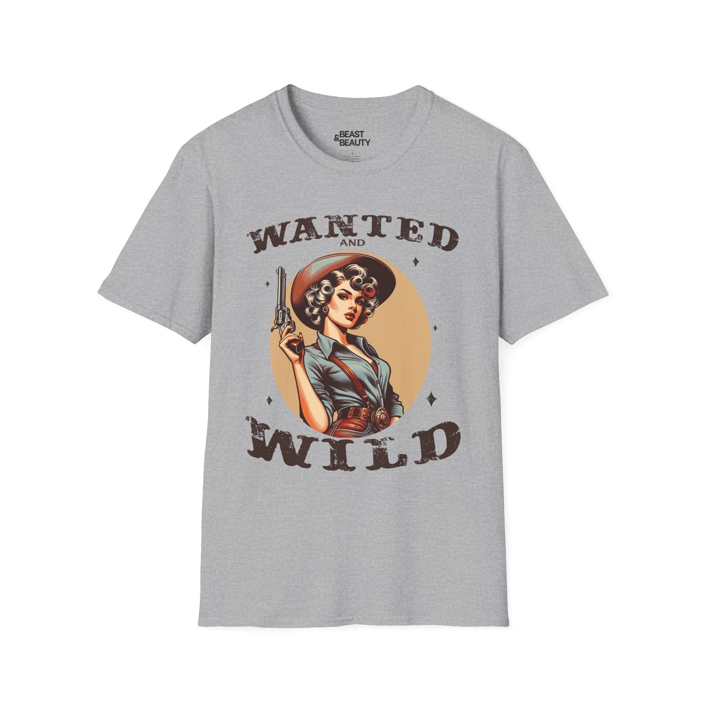 wanted & wild cowgirl t-shirt sport grey t-shirt uk cowgirl gift idea
