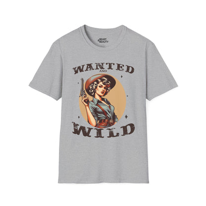 wanted & wild cowgirl t-shirt sport grey t-shirt uk cowgirl gift idea