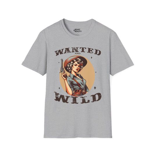 wanted & wild cowgirl t-shirt sport grey t-shirt uk cowgirl gift idea