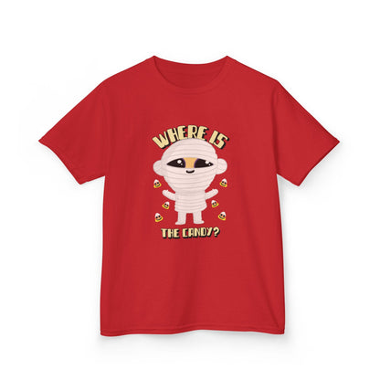 Where Is The Candy Halloween Mummy Kids T-Shirt Red / XS gift_idea unique_gift personalised_gift