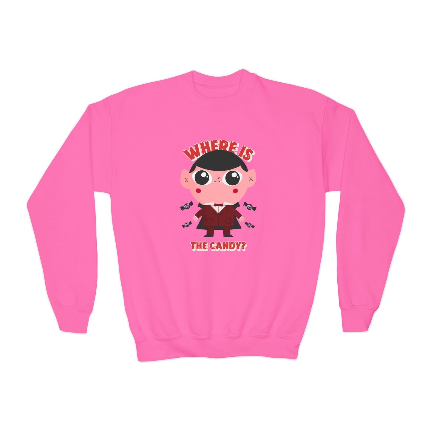 Where Is The Candy Kids Halloween Sweatshirt Safety Pink / XS gift_idea unique_gift personalised_gift