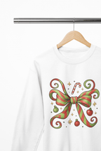 Whoville Christmas Coquette Bow Sweatshirt – Kids & Adults | Cosy Festive Jumper Sweatshirt / 3XL (Adult) / White gift_idea unique_gift personalised_gift
