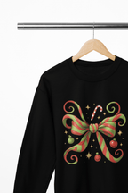 Whoville Christmas Coquette Bow Sweatshirt – Kids & Adults | Cosy Festive Jumper Sweatshirt / 3XL (Adult) / Black gift_idea unique_gift personalised_gift